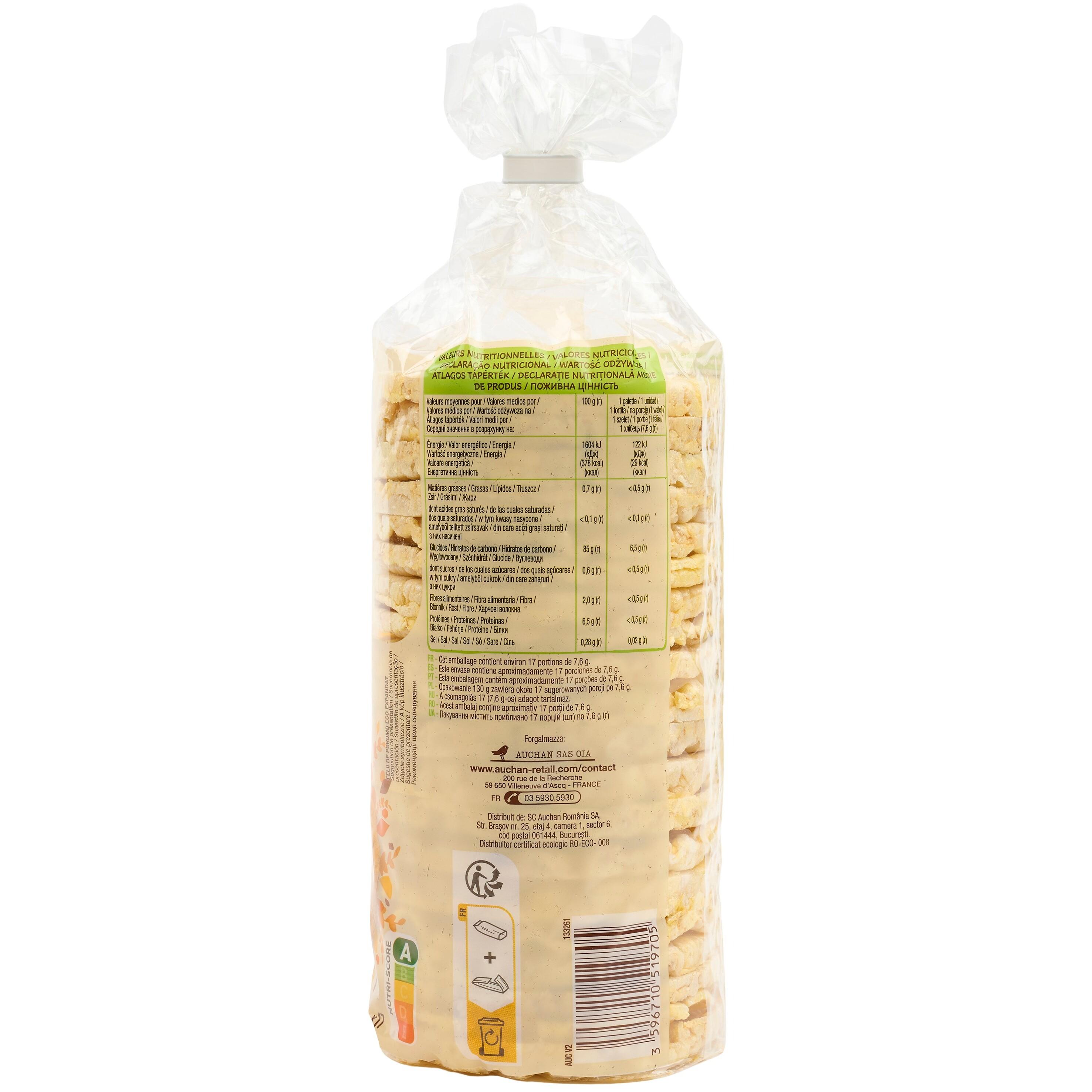 Voir la diapositive 4 : AUCHAN BIO Galettes de maïs 19 galettes 130g