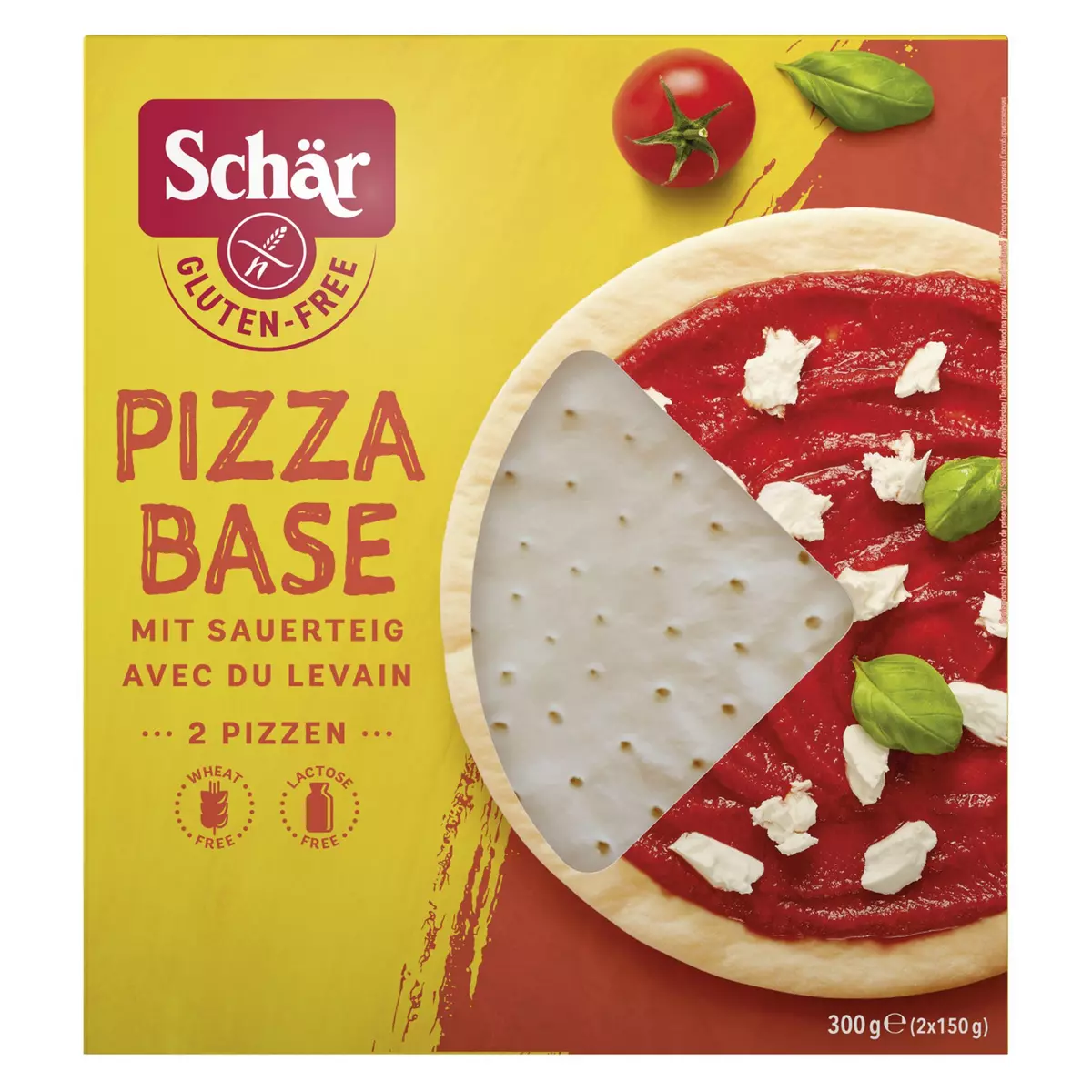 SCHAR Base pour pizza avec du levain sans gluten 2 pièces 300g