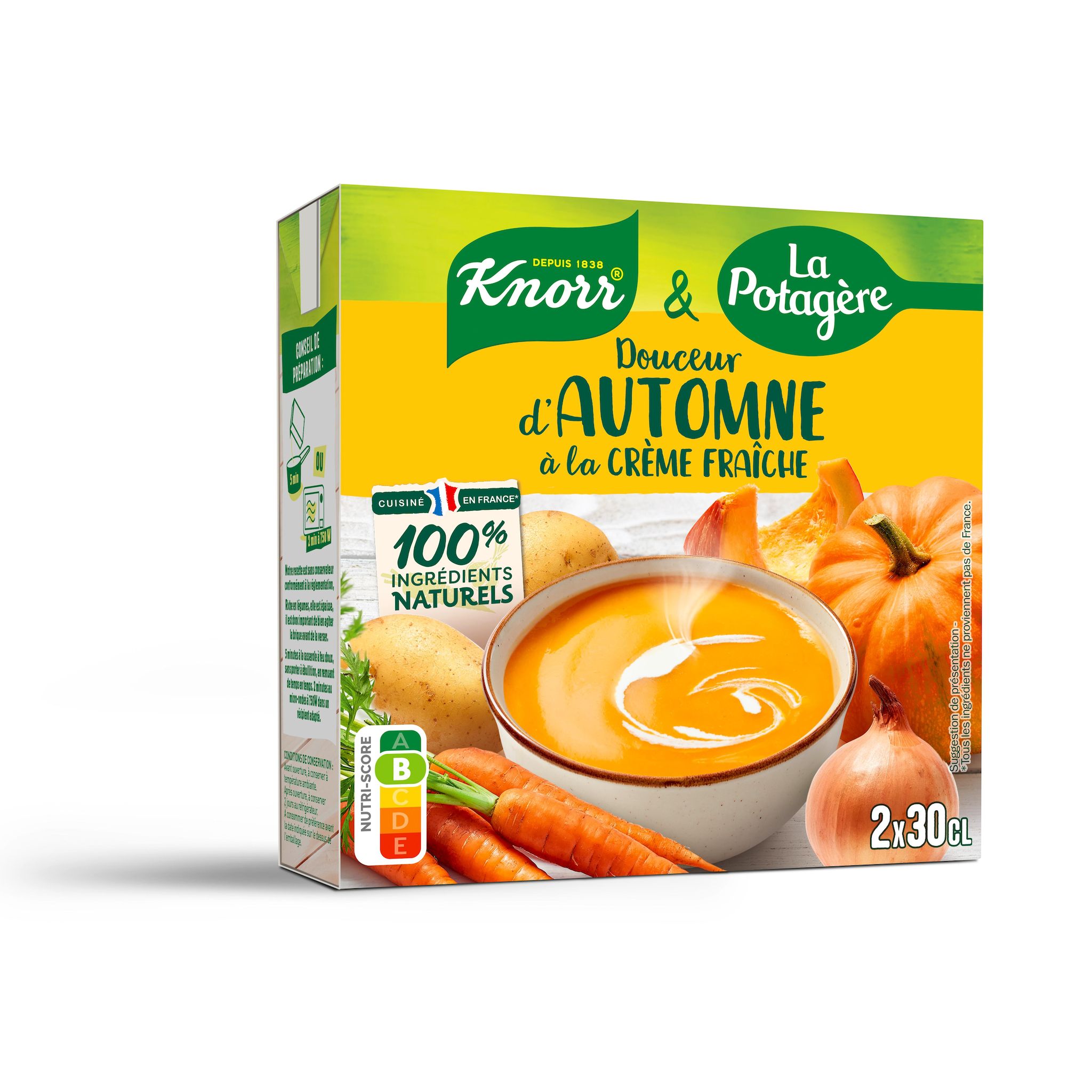 KNORR & LA POTAGERE Soupe douceur d'automne à la crème fraîche 2x30cl