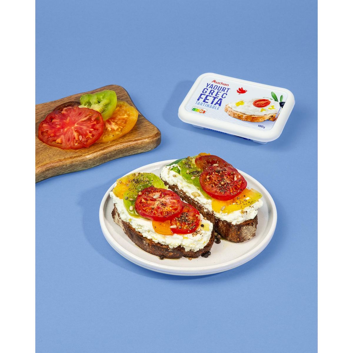 AUCHAN Yaourt grec feta tartinable 180g