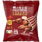 AUCHAN Wings de poulet rôties saveur chorizo 400g