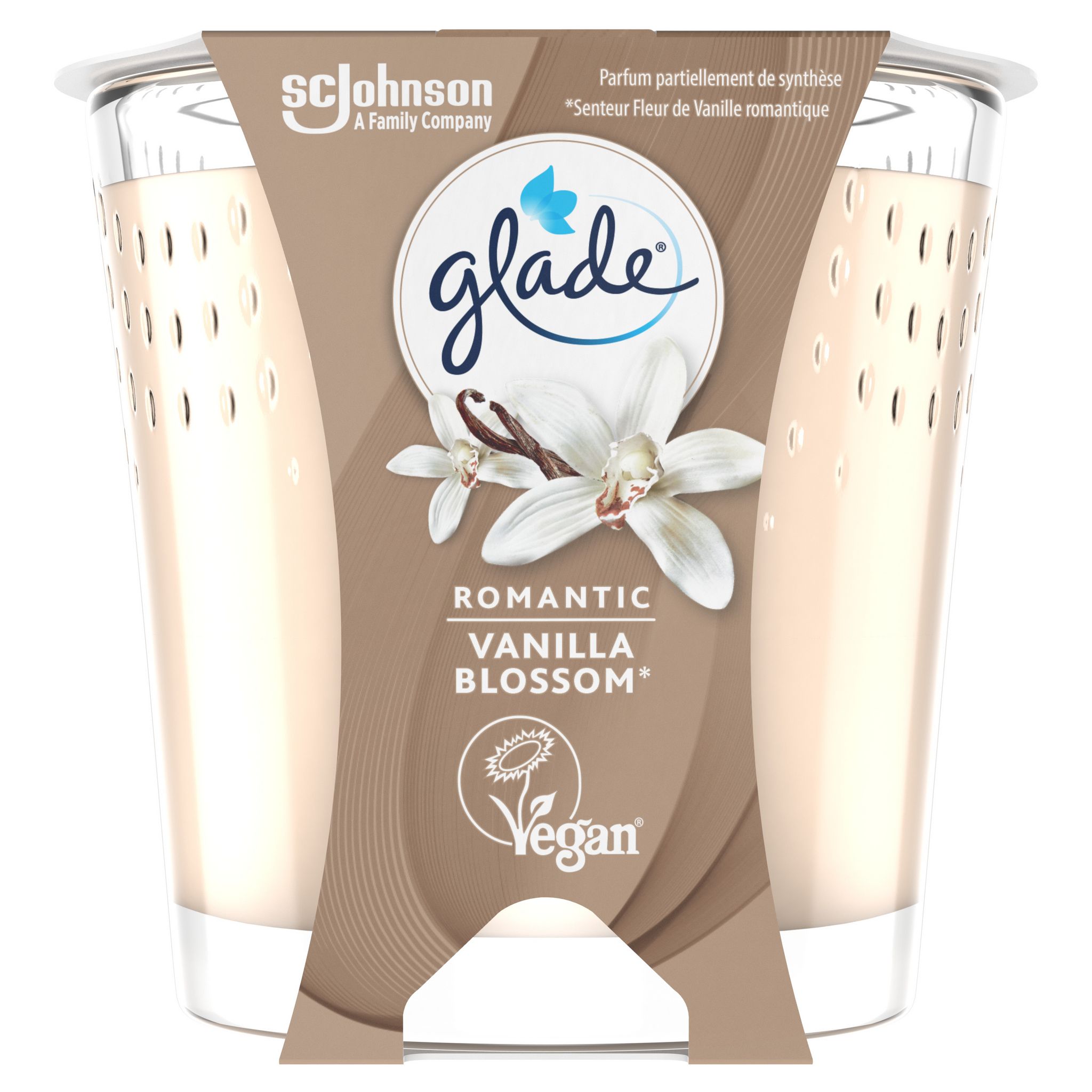 GLADE Bougie romantic vanille 1 bougie pas cher Auchan.fr