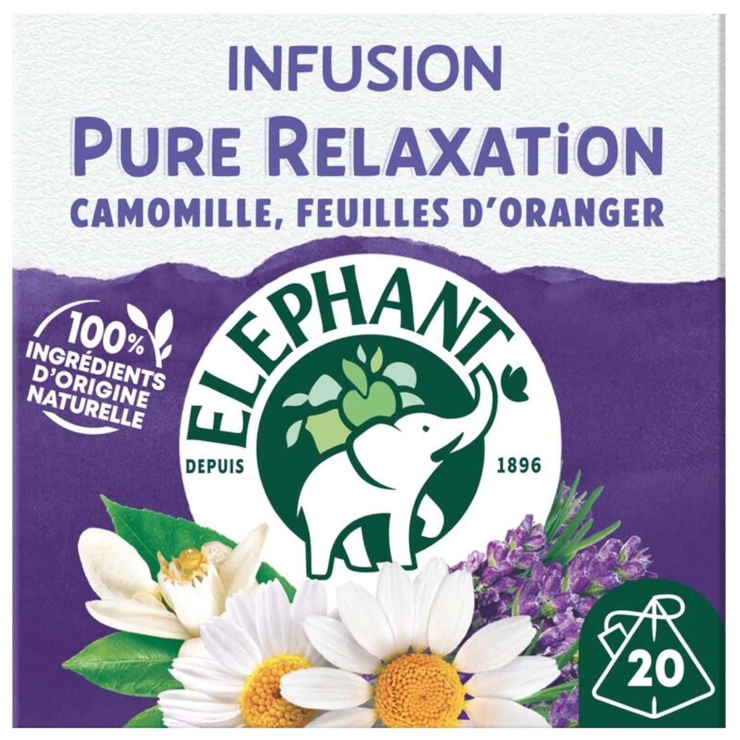 Voir la diapositive 2 : ELEPHANT Infusion à la camomille Pure Relaxation 20 sachets 32g