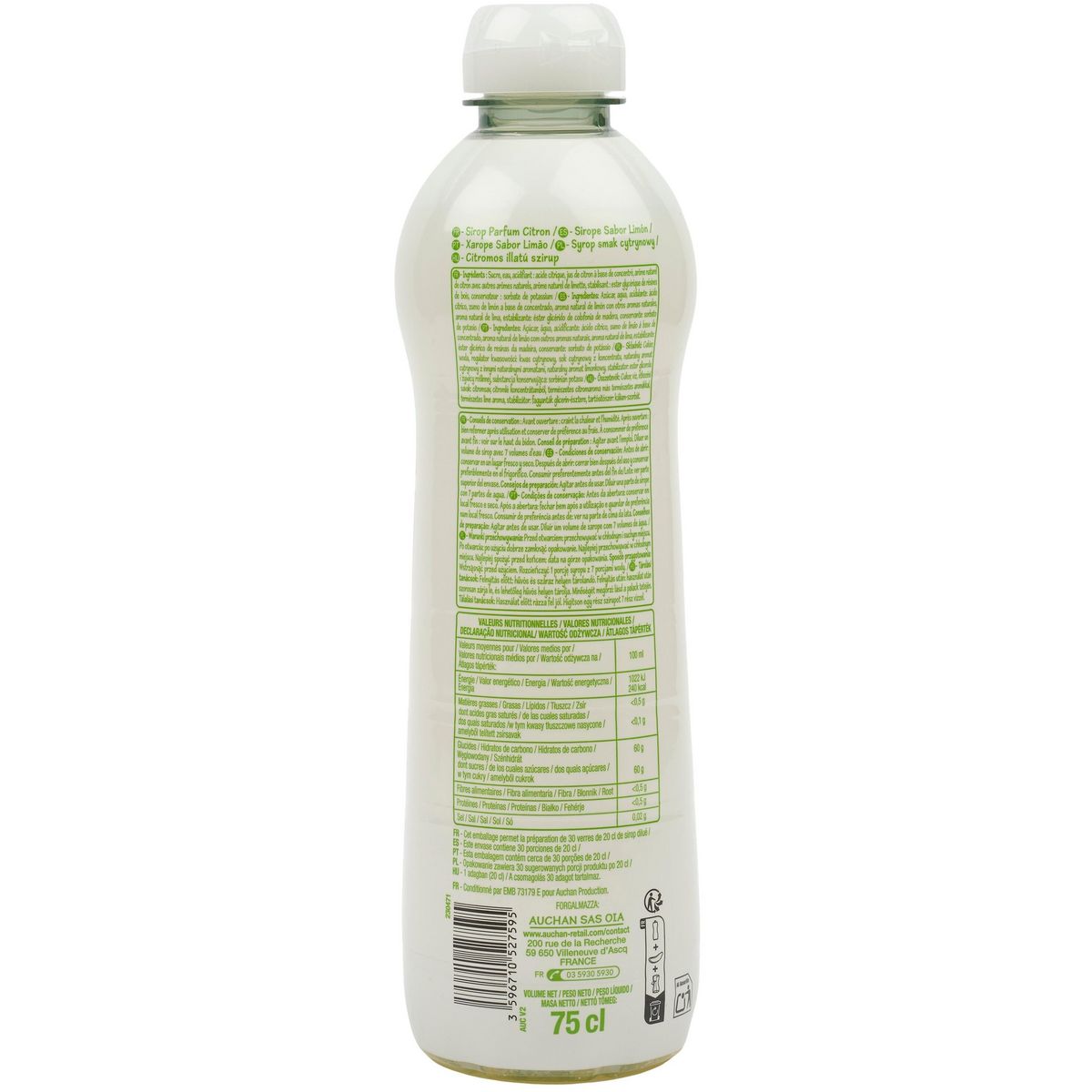 POUCE Sirop de citron 75cl