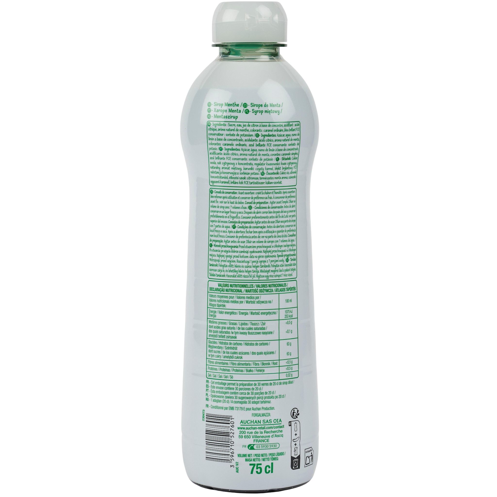 Voir la diapositive 2 : POUCE Sirop de menthe 75cl