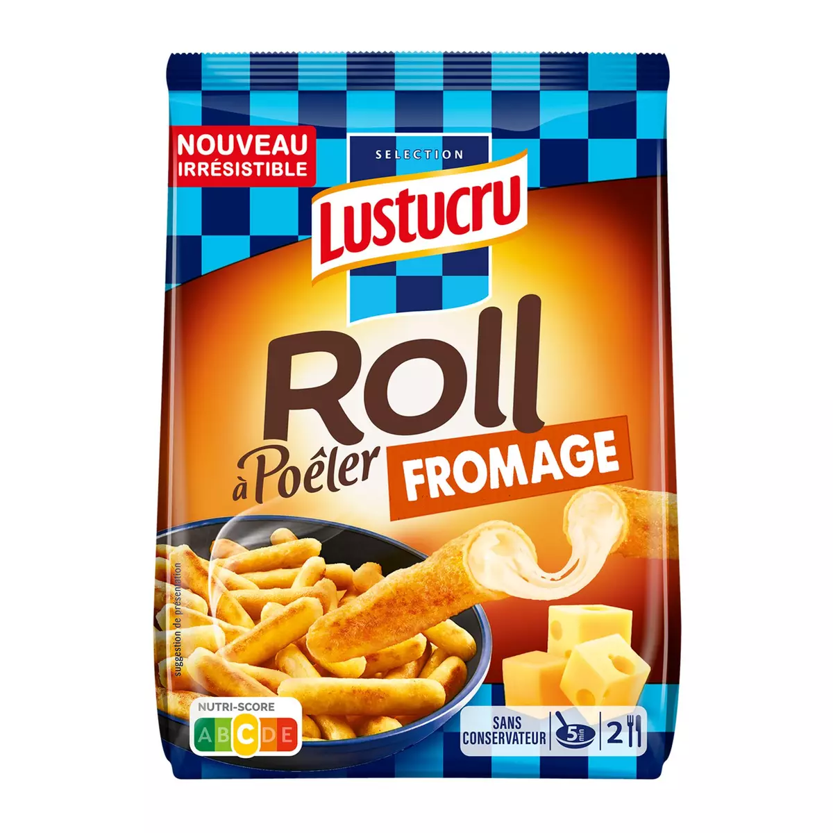 LUSTUCRU Roll à poêler au fromage 2 portions 280g