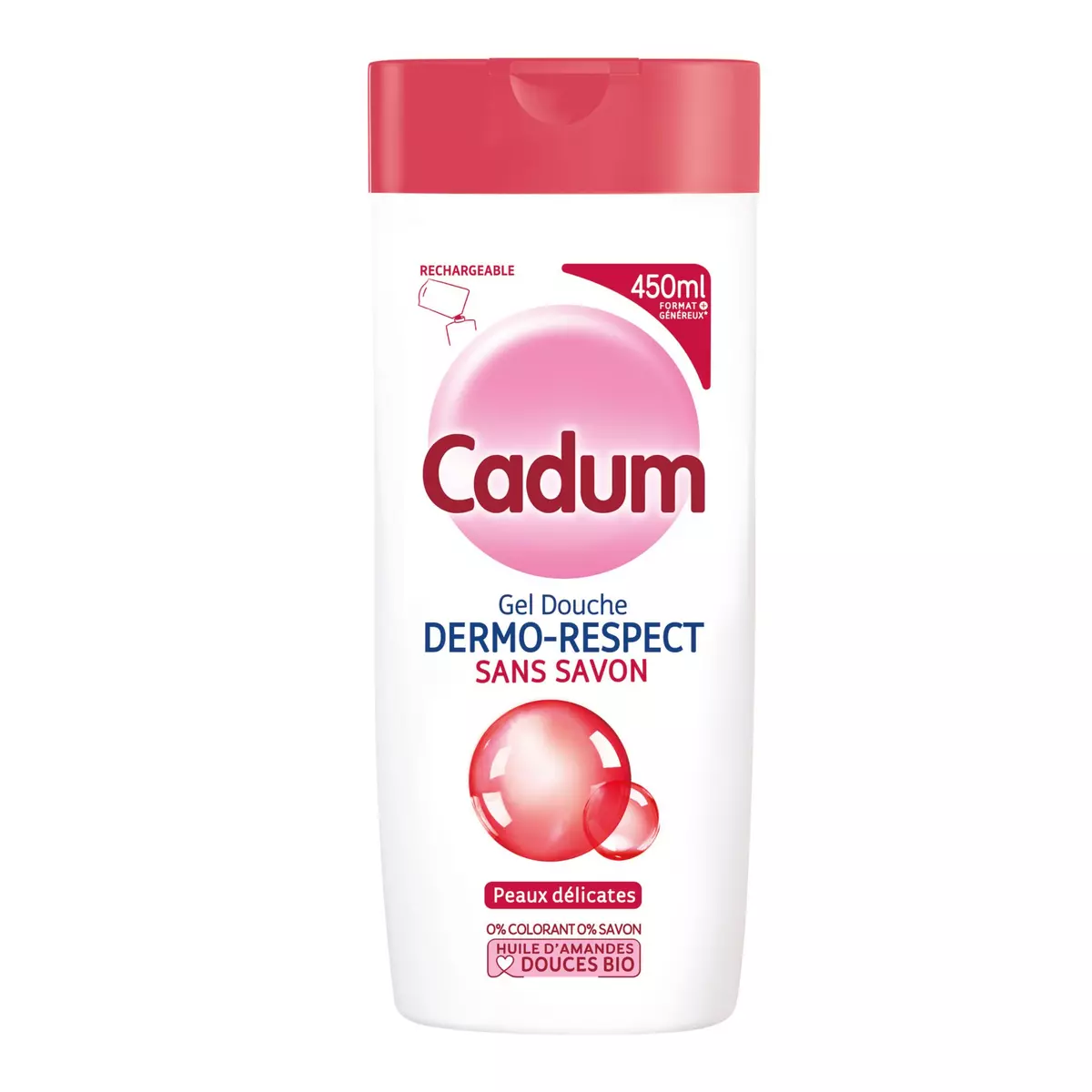 CADUM Gel douche dermo-respect sans savon peaux délicates 450ml