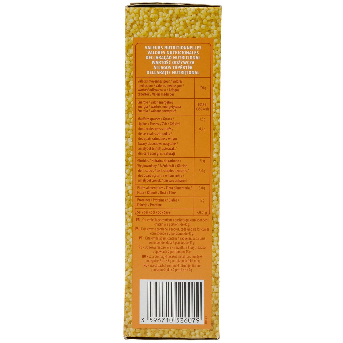 AUCHAN Perle de blé 4 sachets 360g