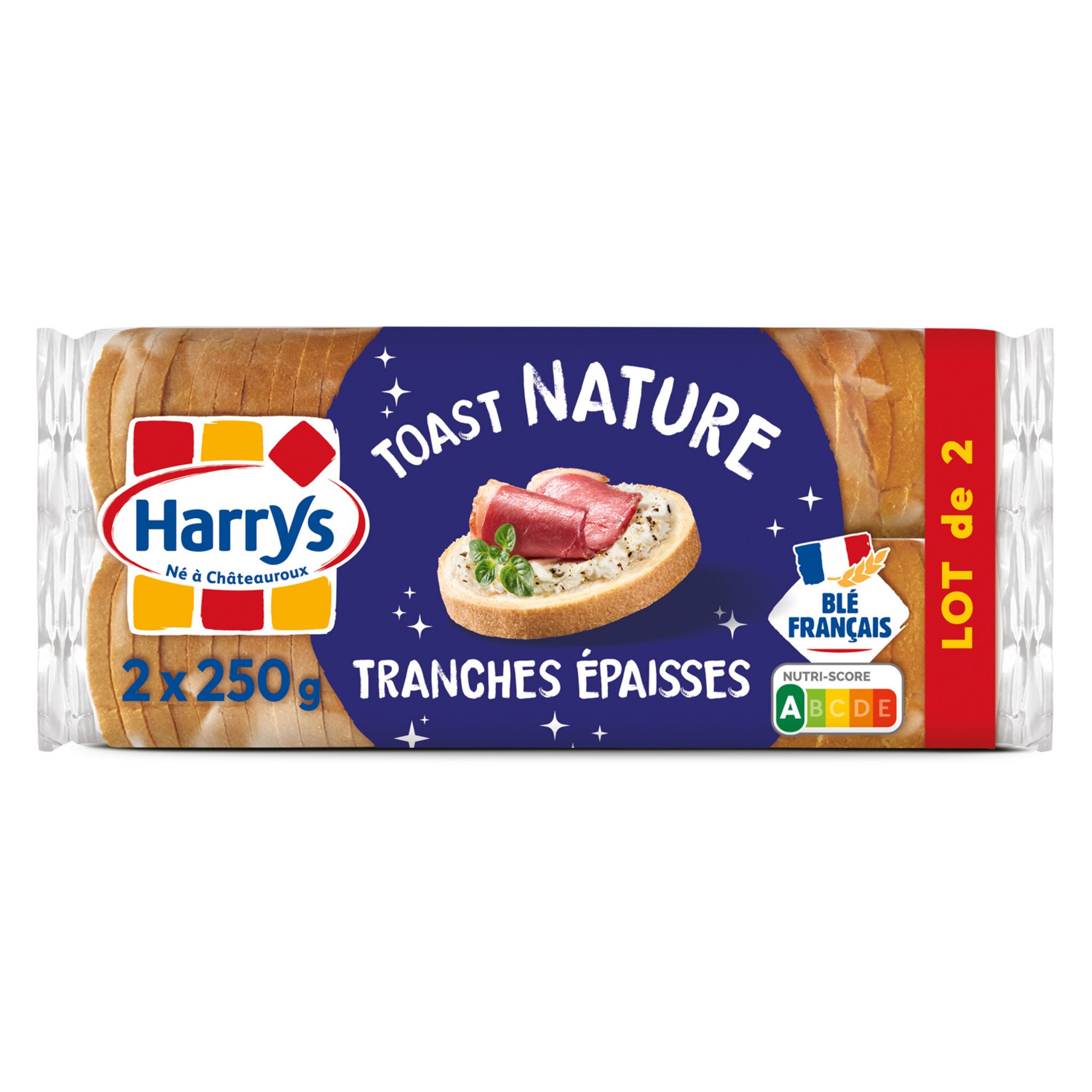 HARRYS Toasts natures tranches épaisses 2x32 toasts 500g