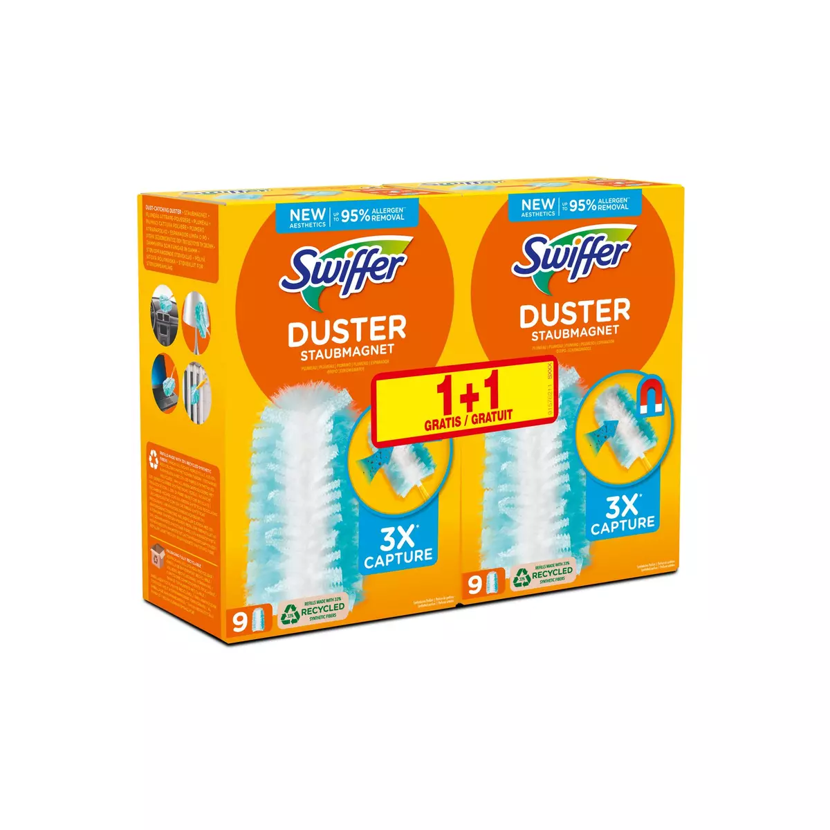 SWIFFER Duster recharges plumeau 9 recharges + 9 gratuits pas cher 