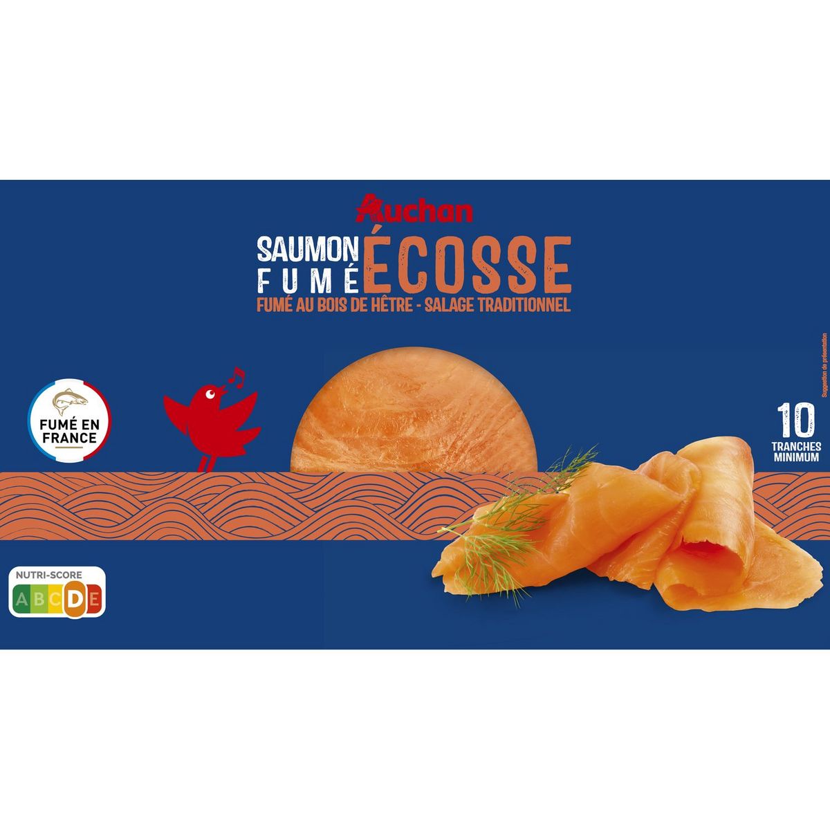 AUCHAN Saumon fumé d'Ecosse 10 tranches 325g