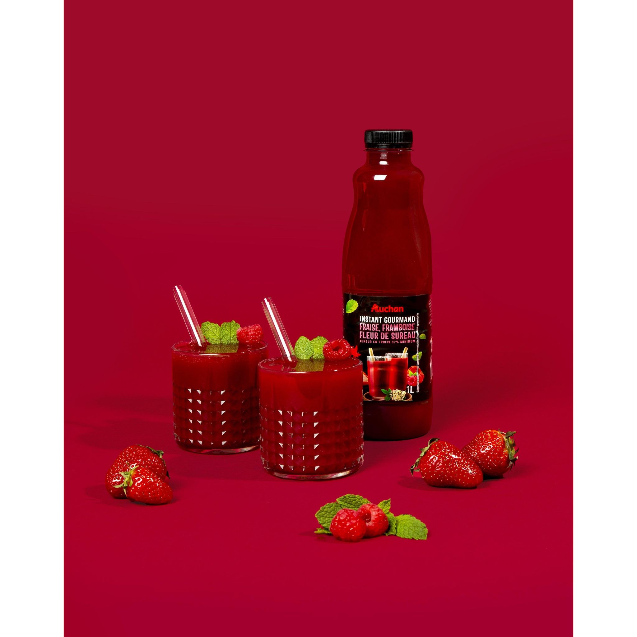 Voir la diapositive 3 : AUCHAN Instant Gourmand Nectar fraise framboise et fleur de sureau 1l