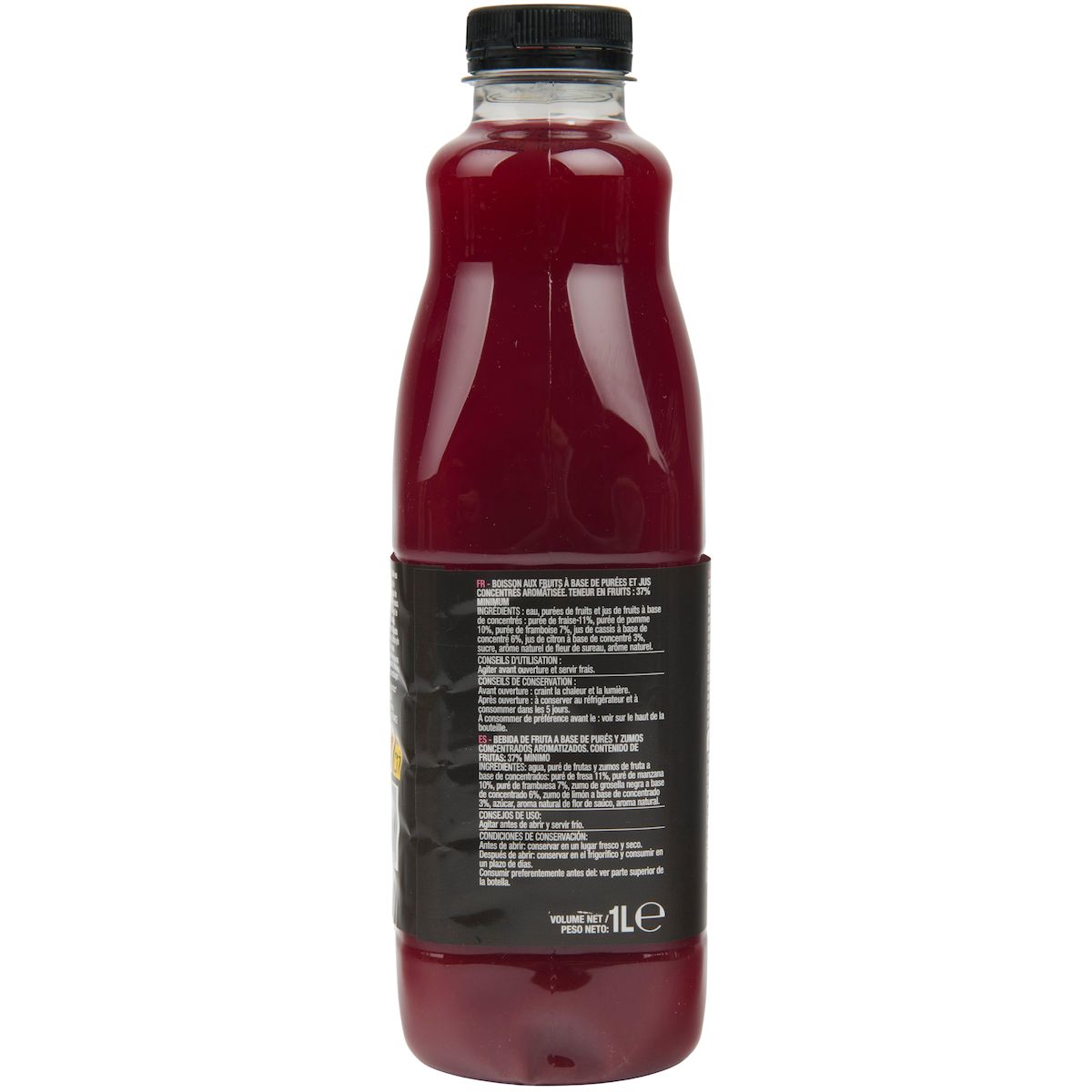 AUCHAN Instant Gourmand Nectar fraise framboise et fleur de sureau 1l