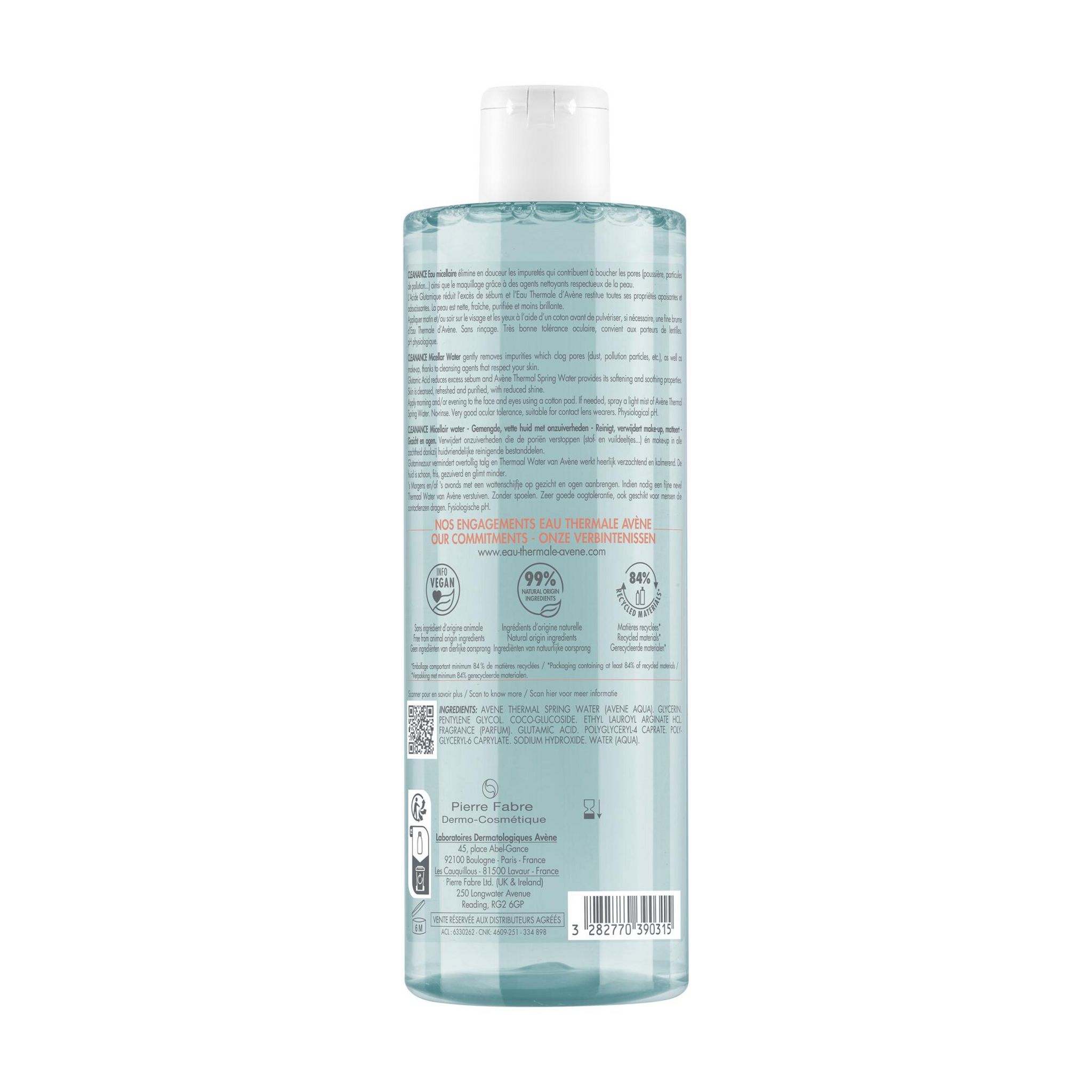 Voir la diapositive 2 : AVÈNE Cleanance eau micellaire 400ml