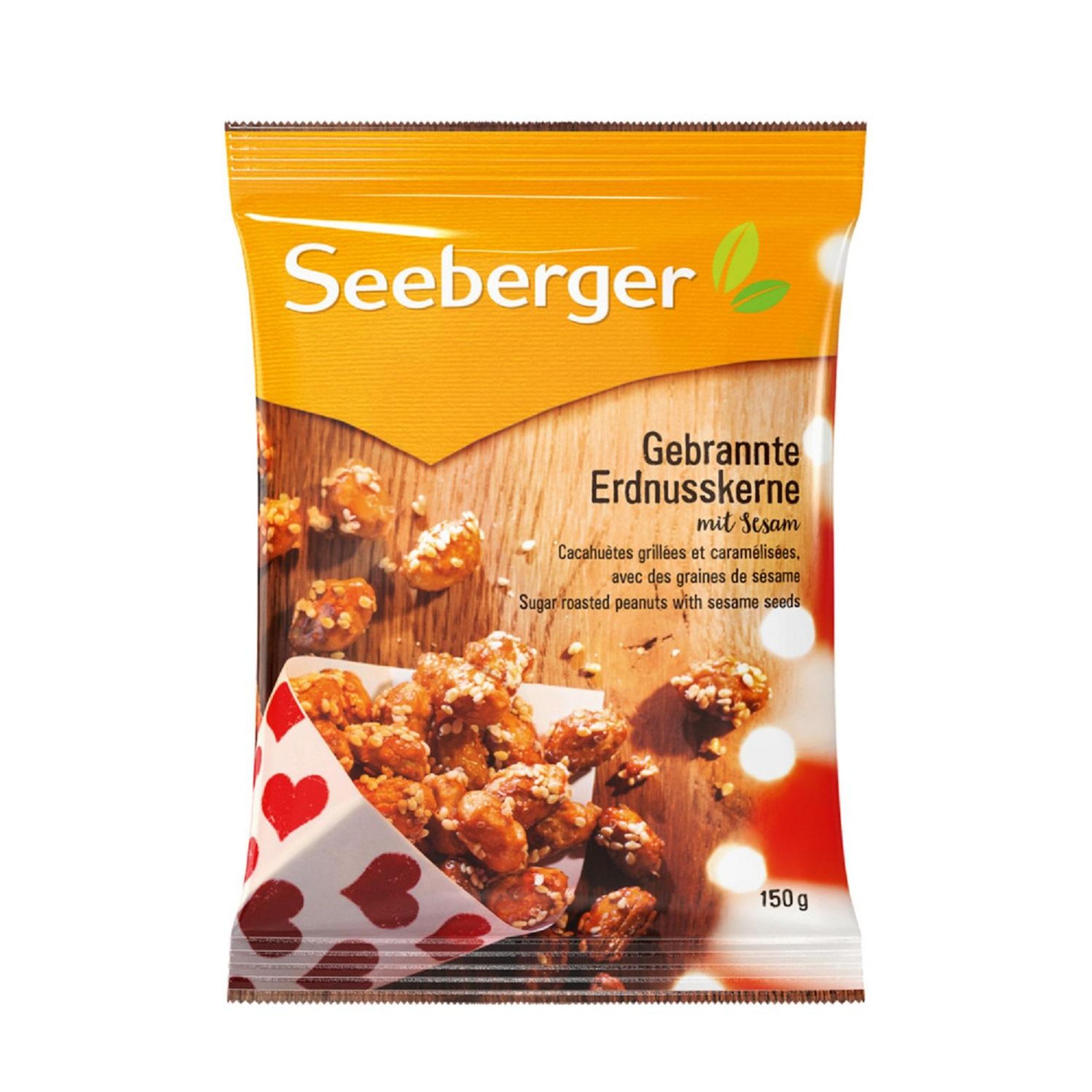 SEEBERGER Cacahuètes grillées et caramélisées, avec des graines de sésame 150g