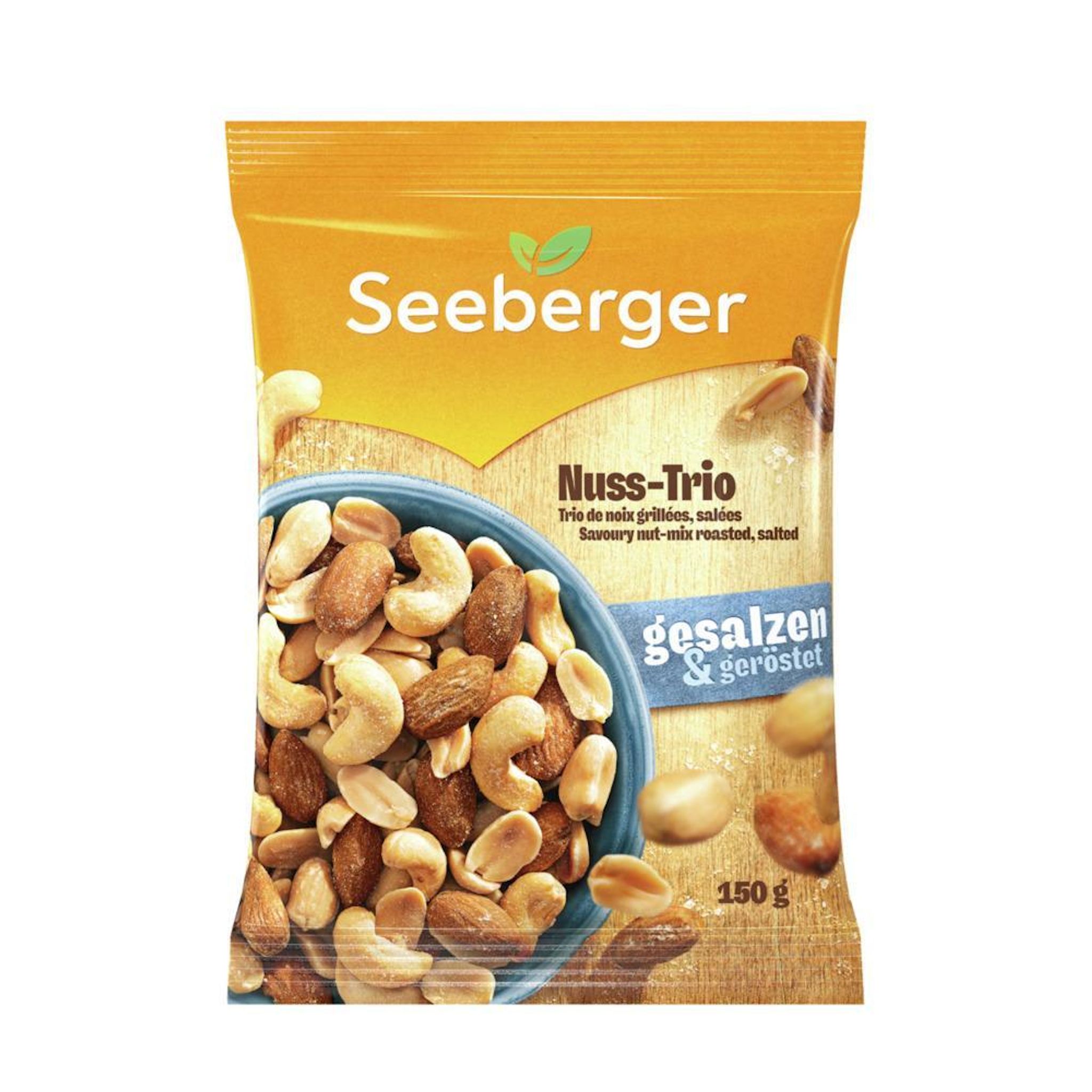 SEEBERGER Trio de noix grillées, salées 150g