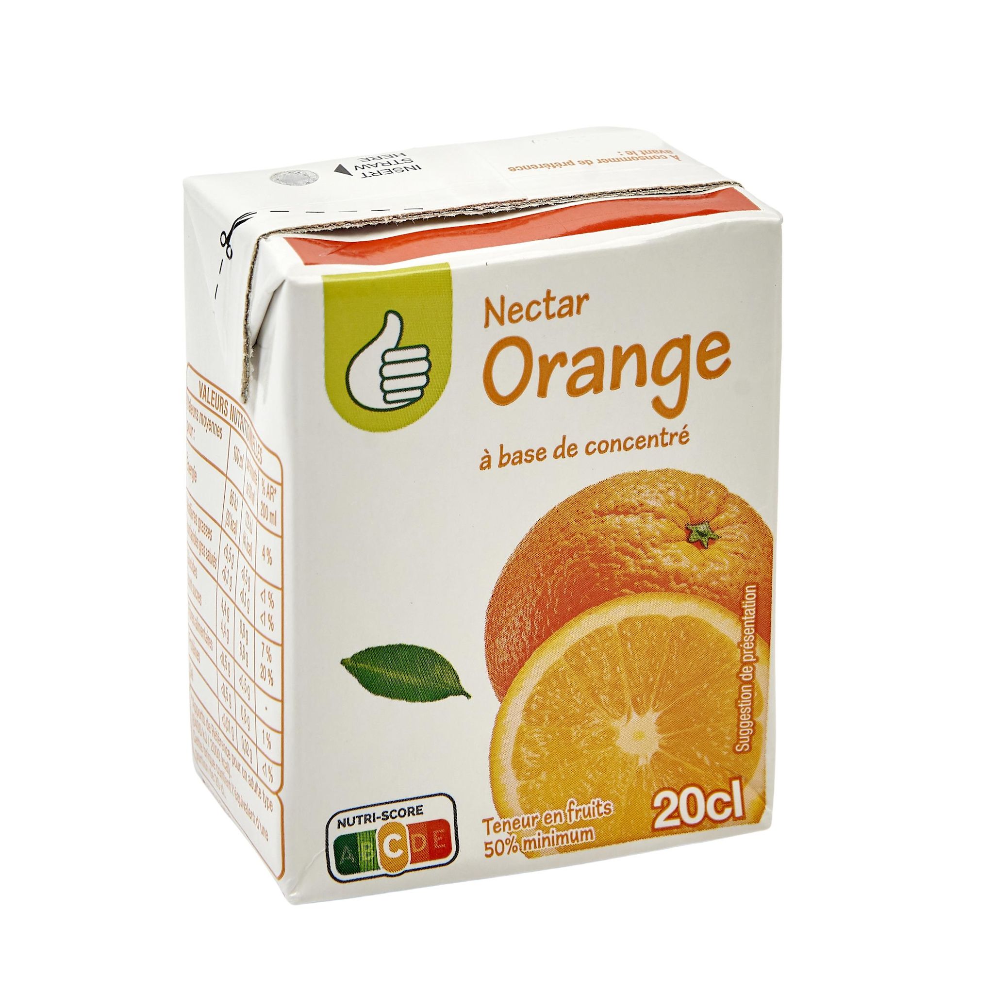 Voir la diapositive 2 : POUCE Nectar d'orange en briquette 20cl