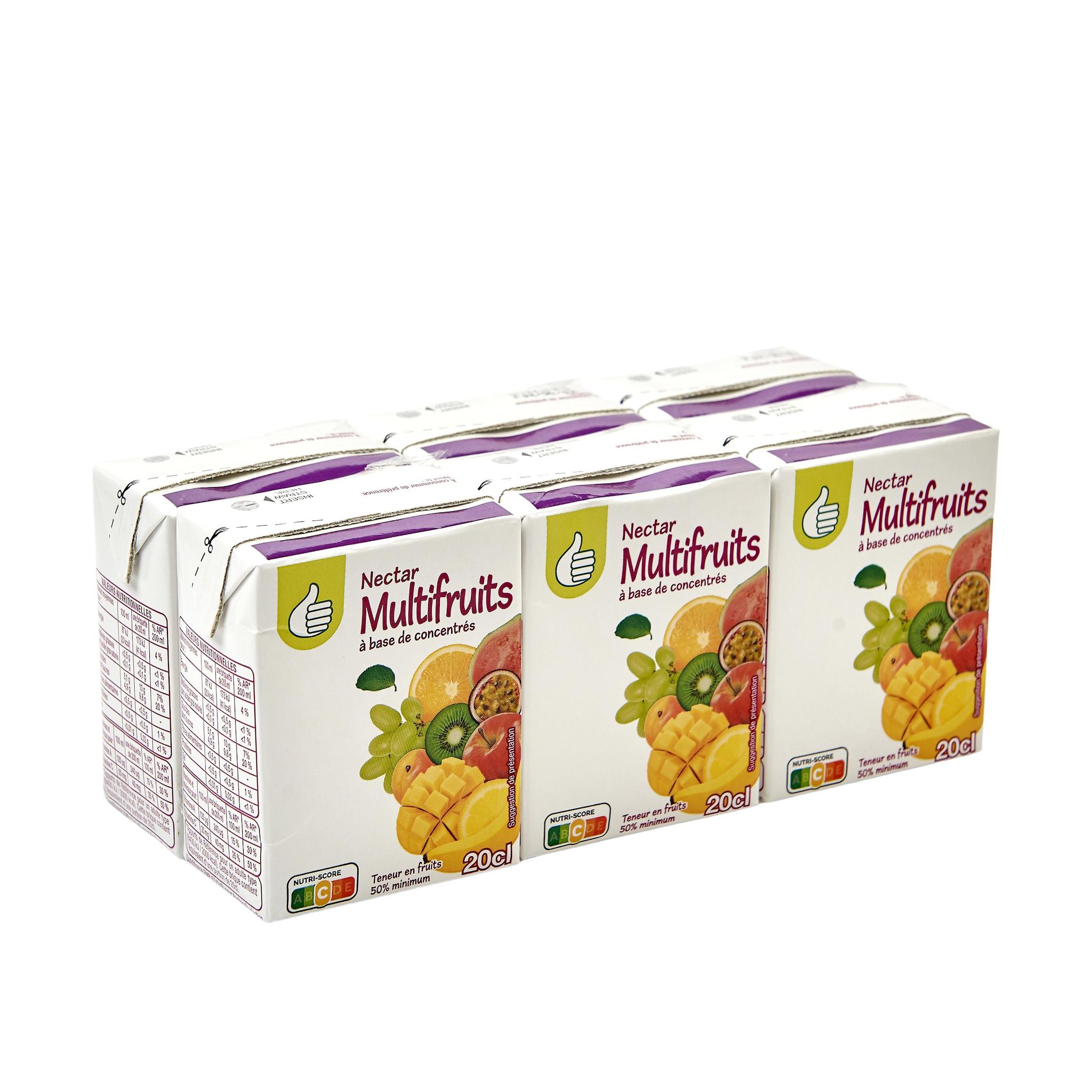 Voir la diapositive 2 : POUCE Nectar de multifruits en briquettes 6x20cl