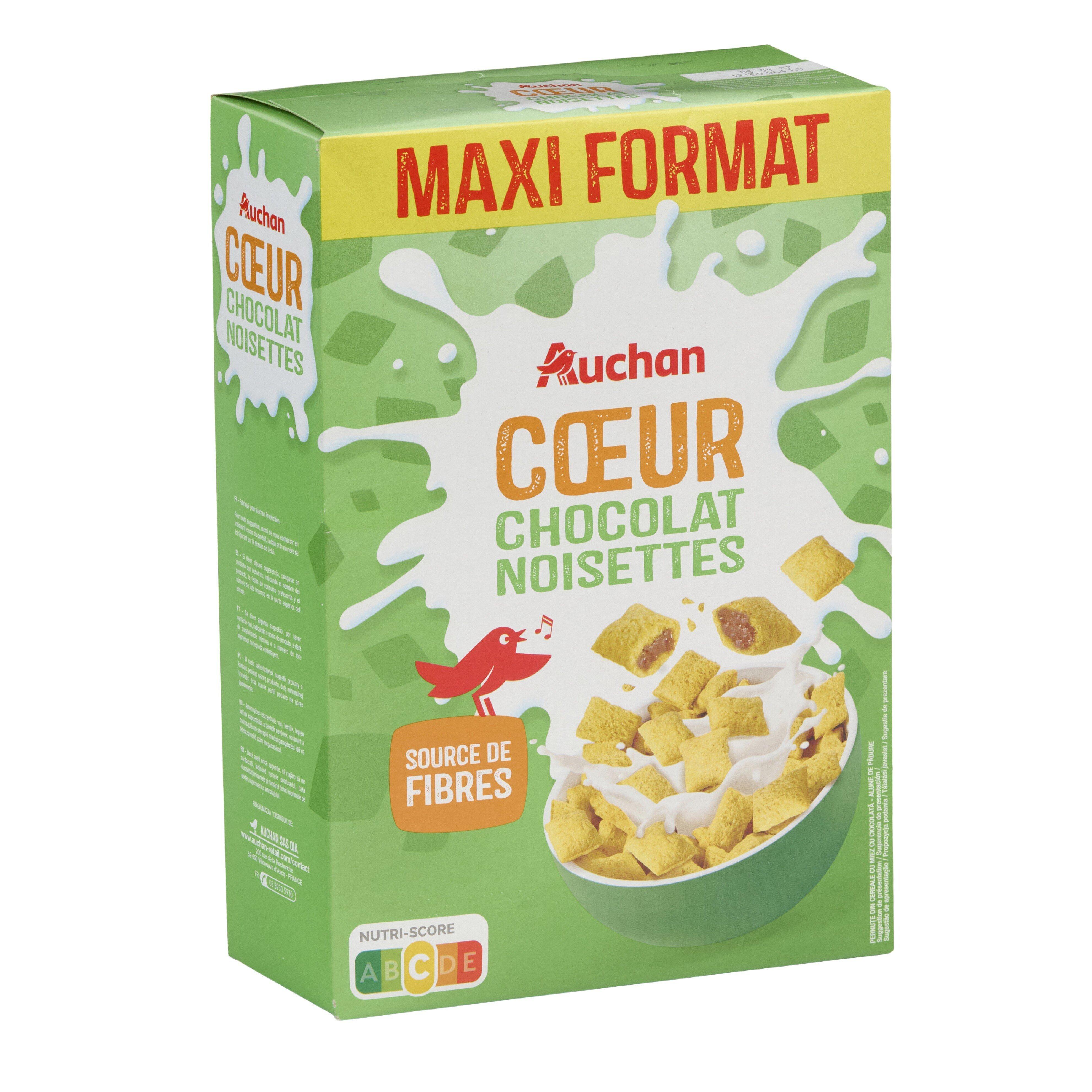 Voir la diapositive 3 : AUCHAN Céréales coeur chocolat noisettes 650g