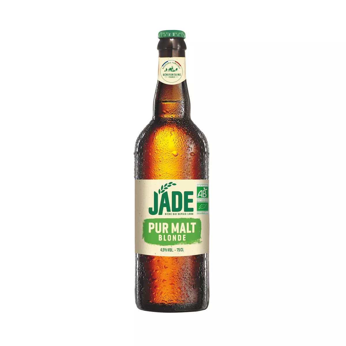 JADE Bière blonde bio pure malt 4.5% 75cl