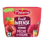 MATERNE Spécialité pomme et pêche de vigne sans sucres ajoutés 4x100g