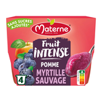 MATERNE Spécialité pomme et myrtille sauvage sans sucres ajoutés 4x100g