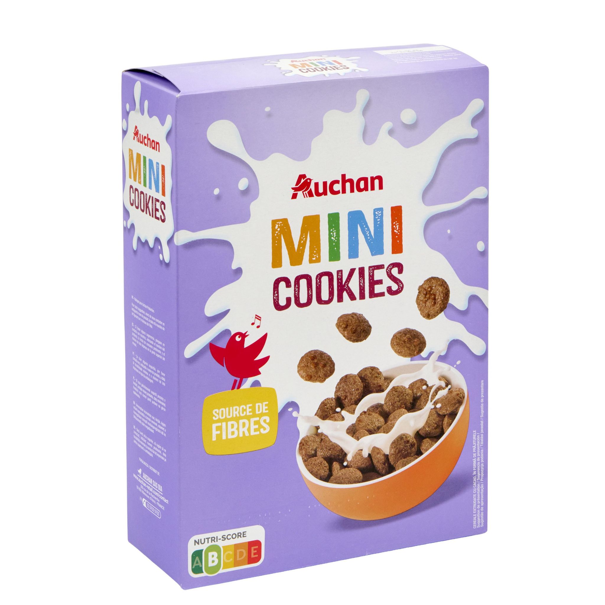 Voir la diapositive 3 : AUCHAN Céréales mini cookies 375g