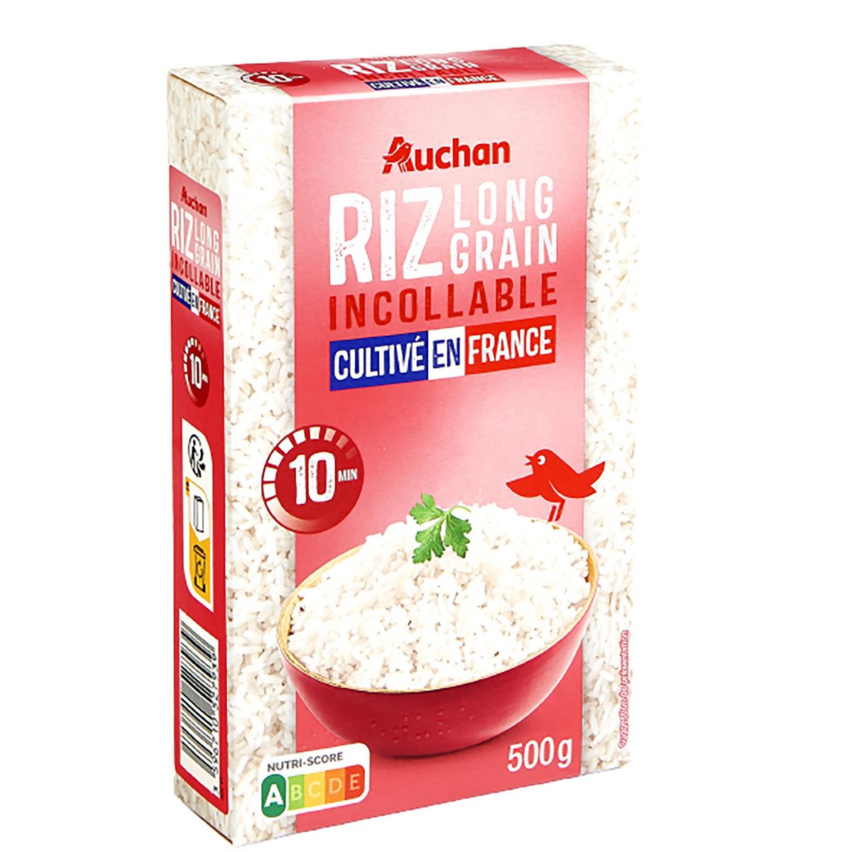 AUCHAN CULTIVONS LE BON Riz long incollable prêt en 10 minutes 500g