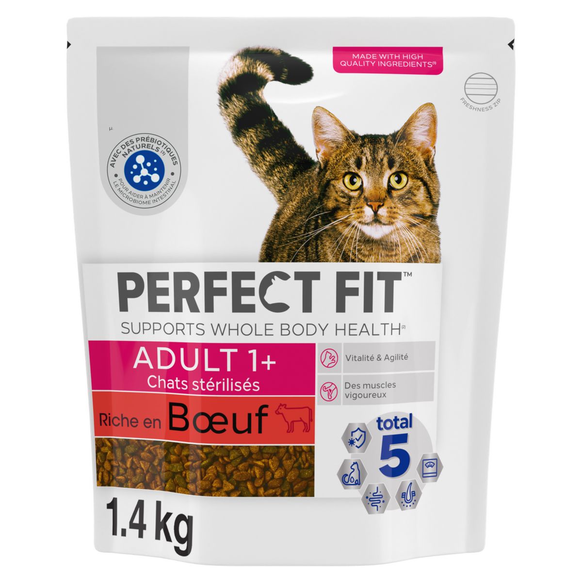 PERFECT FIT Croquettes aux bœufs pour chats stérilisés adultes 1,4kg