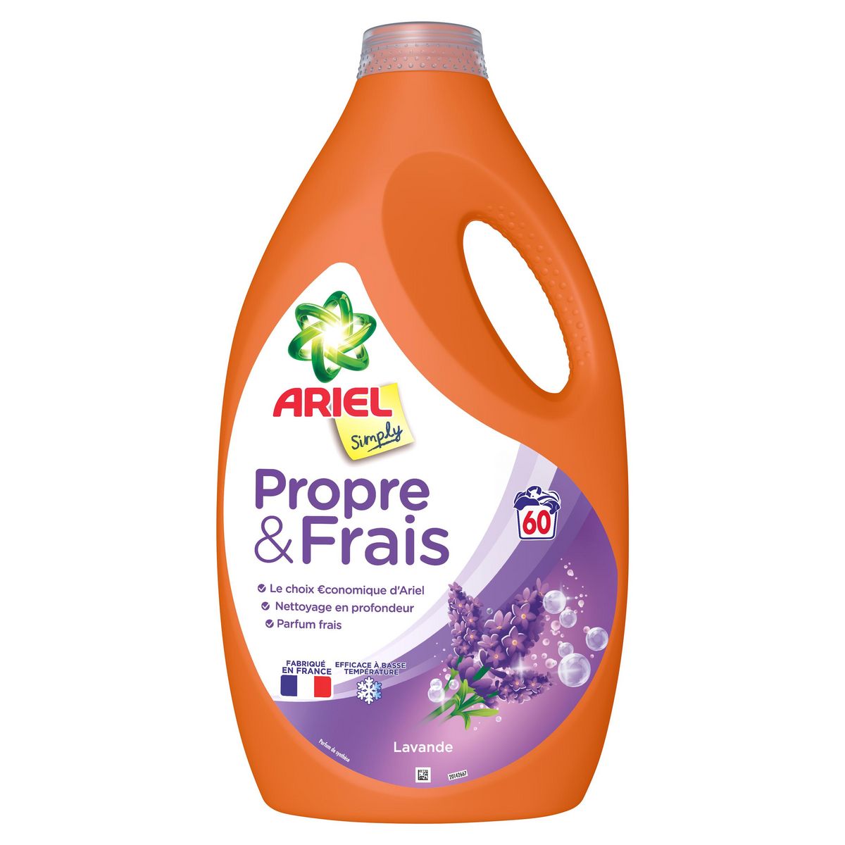 ARIEL Simply liquide propre et frais a la lavande 60 lavages 2.7l