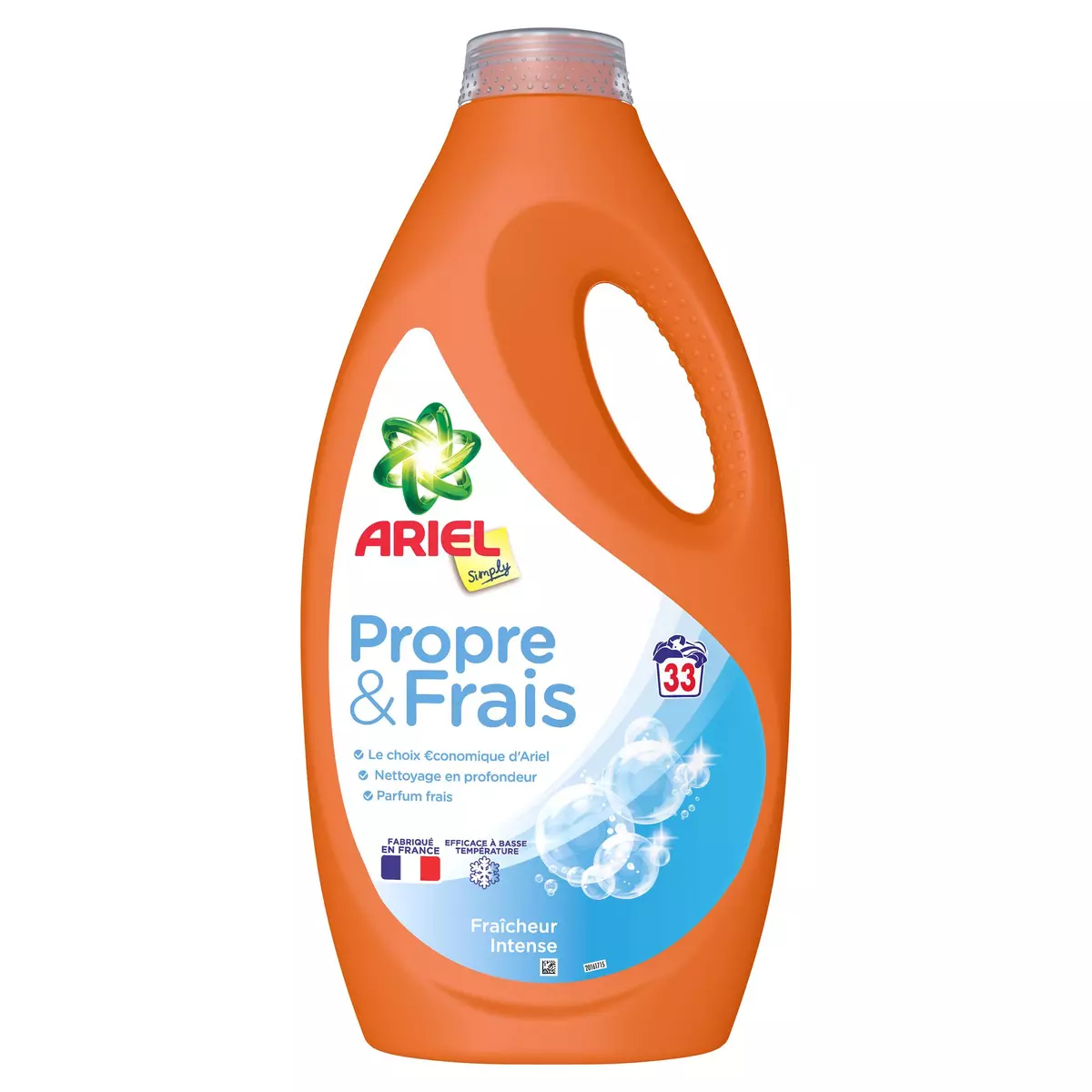 ARIEL Simply Lessive liquide propre et frais fraîcheur intense 33 lavages 1.485l