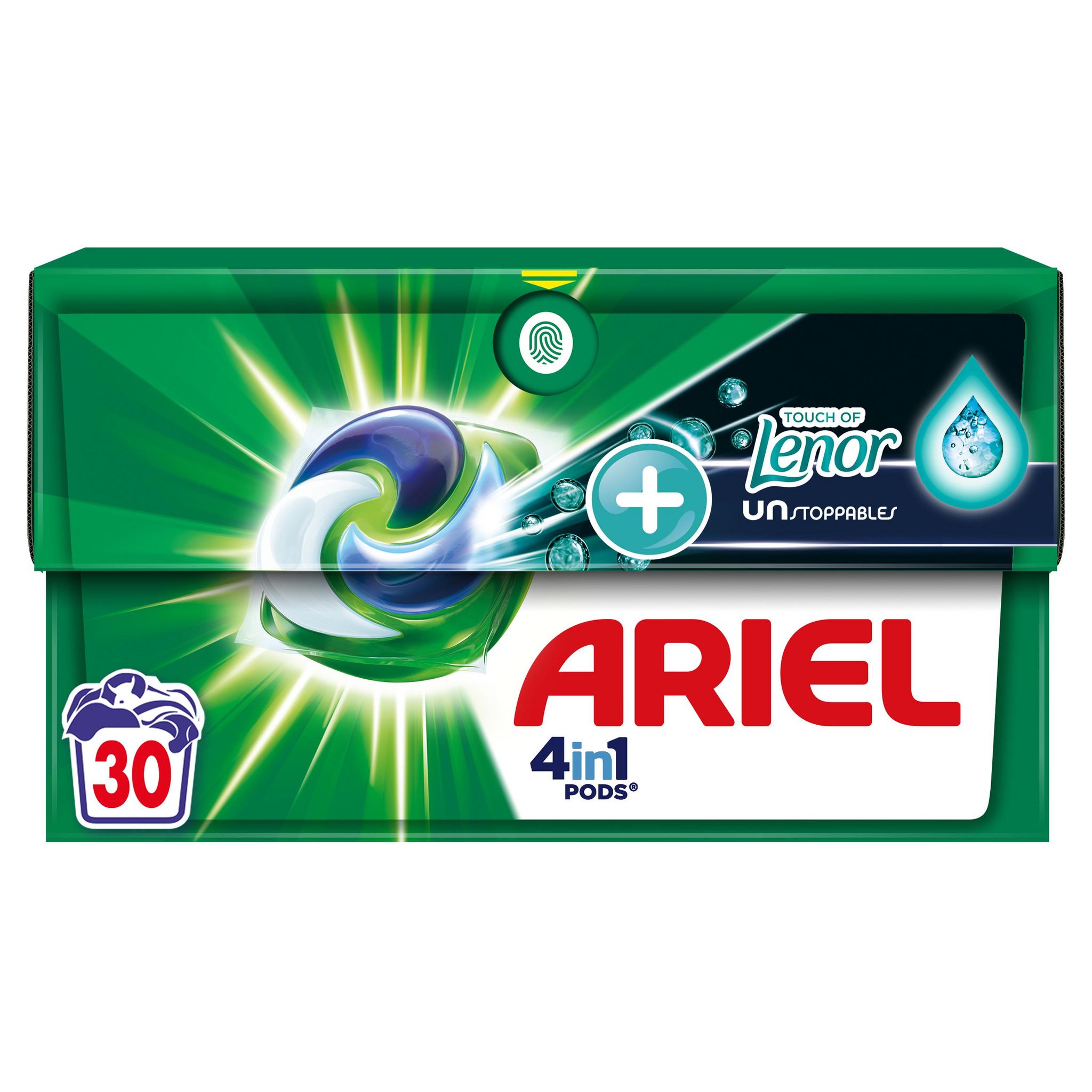 Voir la diapositive 2 : ARIEL Pods Lessive capsules 4 en 1 + Touch Of Lenor Unstoppables 30 capsules