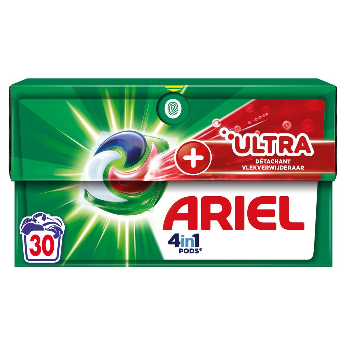 ARIEL Pods lessive capsules 4 en 1 Ultra détachant 30 capsules