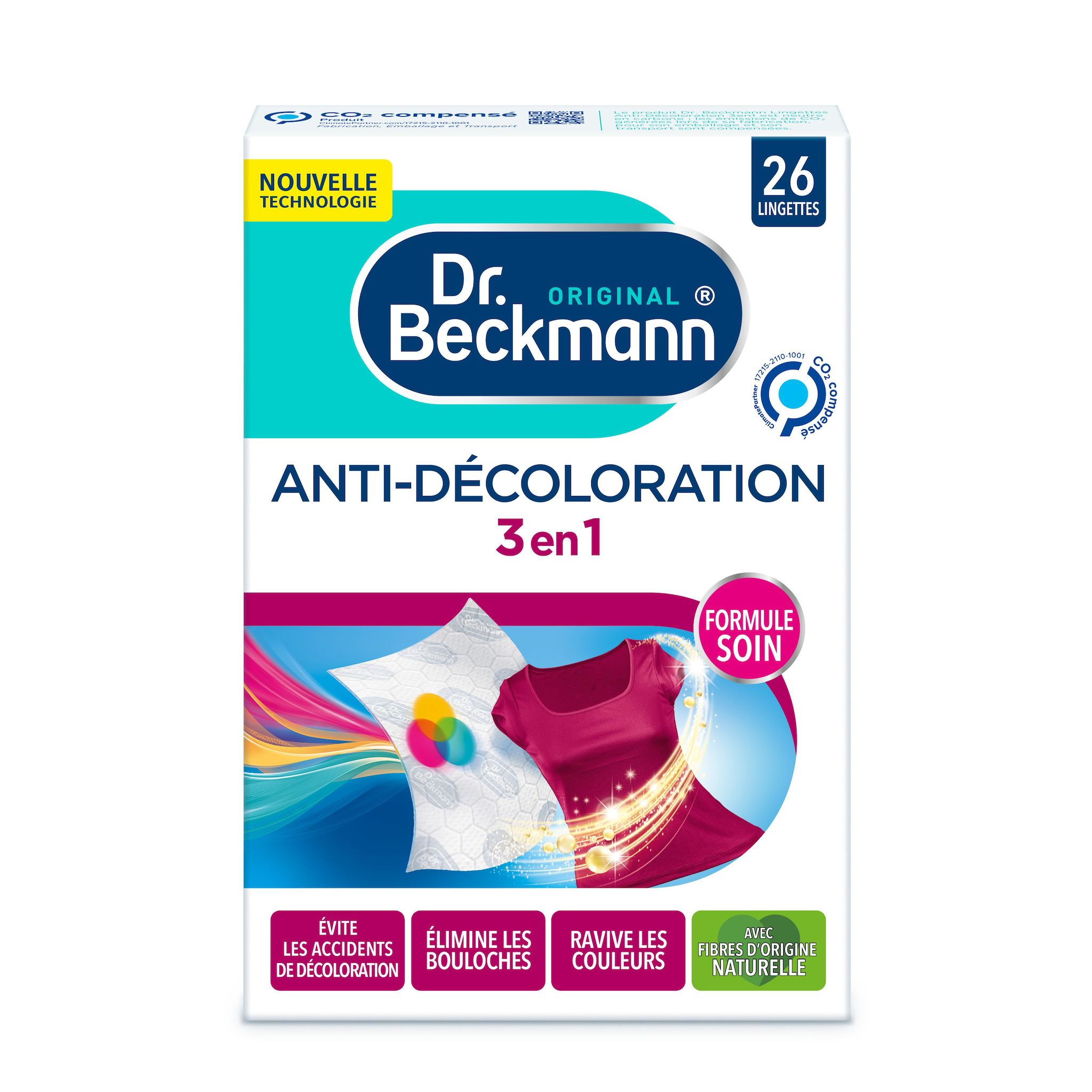 DR BECKMANN Lingettes anti décoloration 3 en 1 26 lingettes