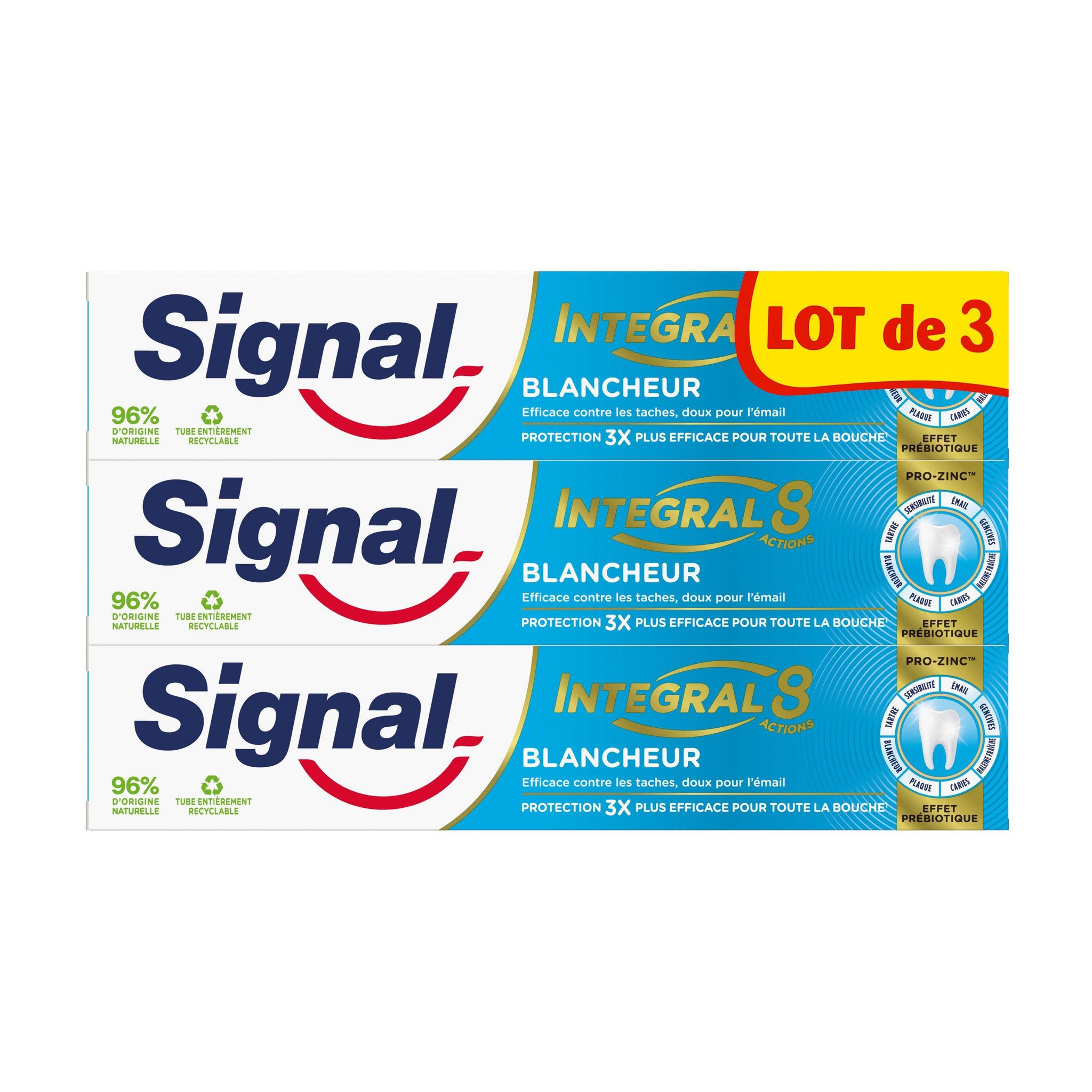 Voir la diapositive 2 : SIGNAL Integral 8 Dentifrice blancheur 3x75ml