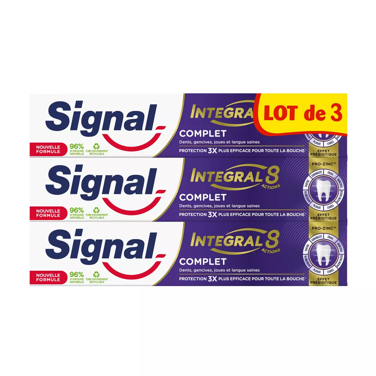 SIGNAL Integral 8 dentifrice complet 3x75ml