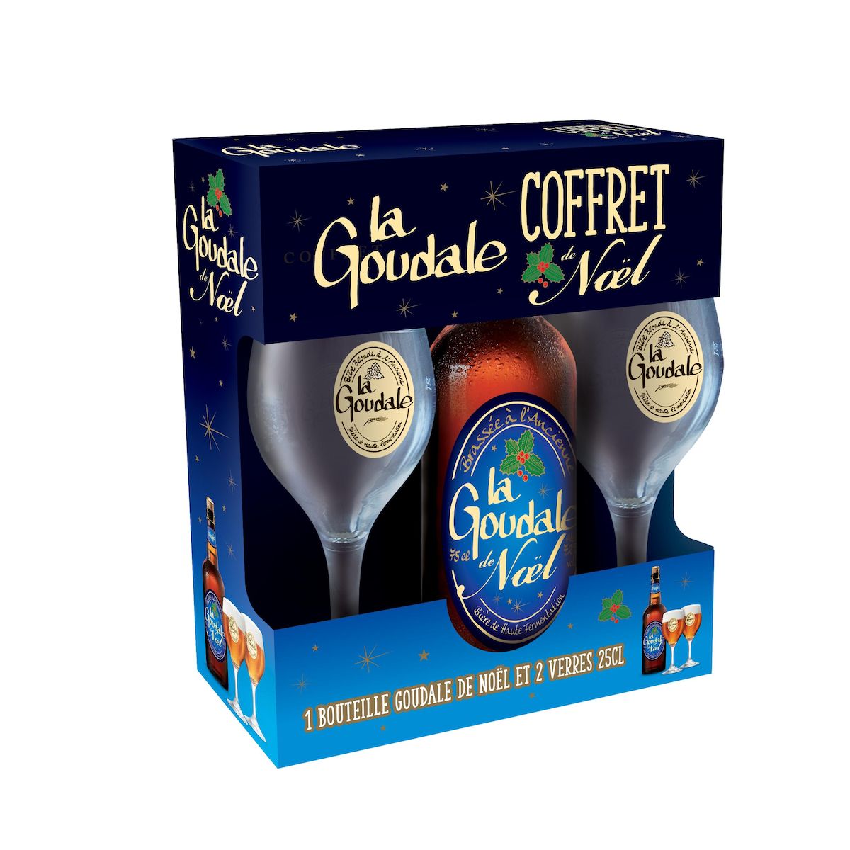 GOUDALE Coffret bière de Noël 7.2% avec deux verres de 25cl 75cl