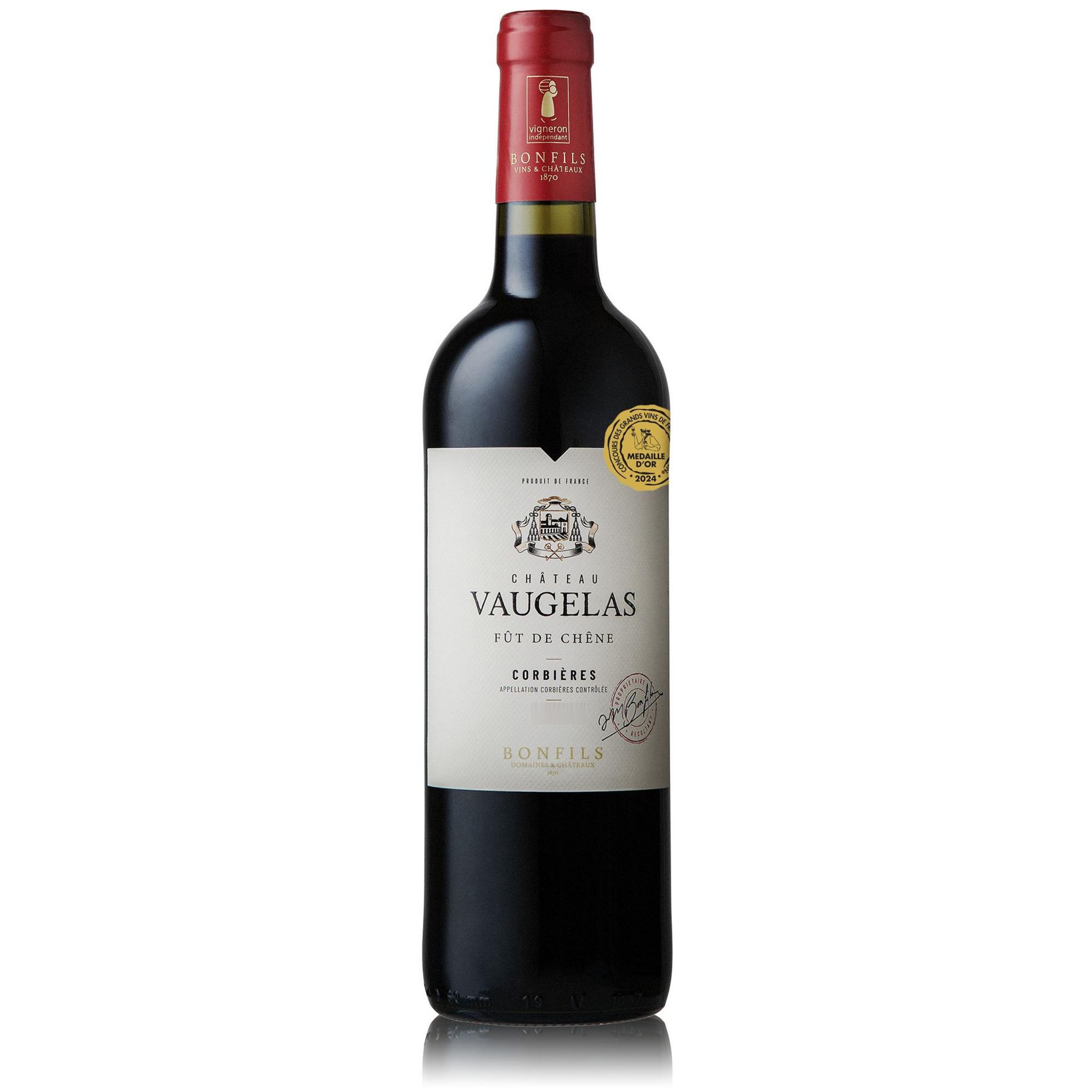 Voir la diapositive 2 : AOP Corbières Château Vaugelas rouge 75cl
