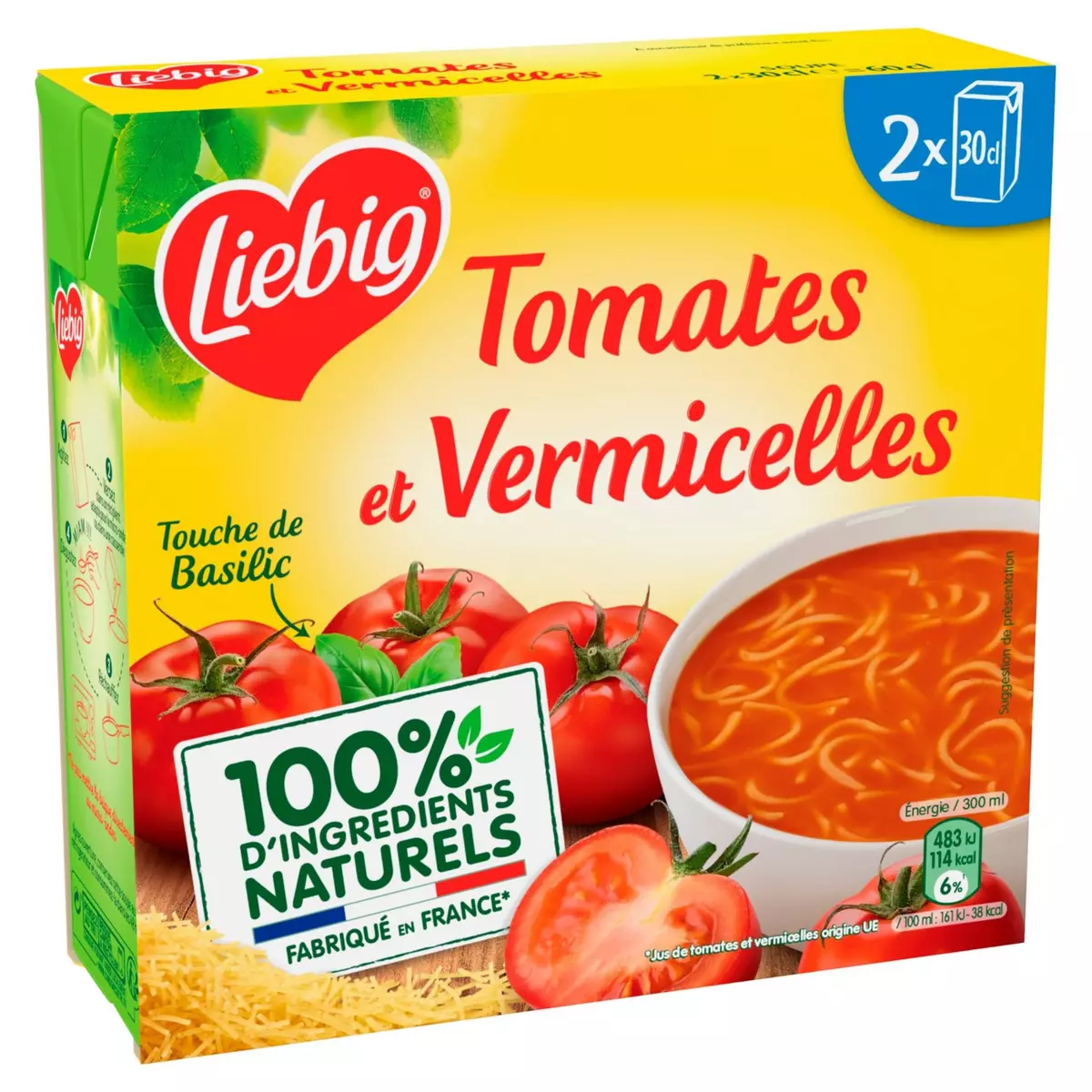 LIEBIG Soupe de tomates à la méditerranéenne et pâtes 2x30cl