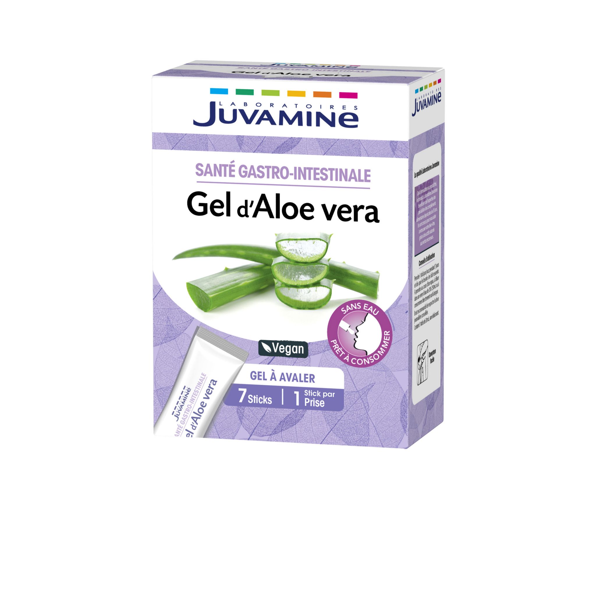 JUVAMINE Gel d'Aloe Vera santé gastro intestinale en stick 7 sticks 134g
