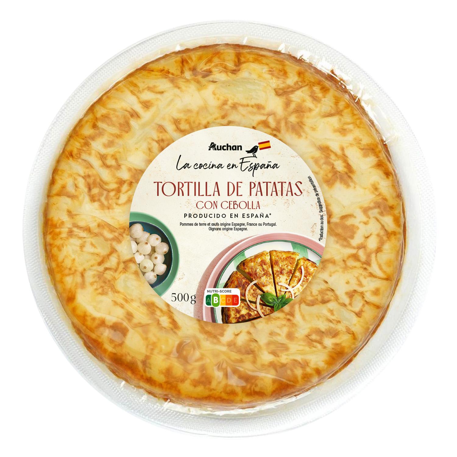 Voir la diapositive 2 : AUCHAN LA COCINA EN ESPANA Tortilla de pommes de terre aux oignons 500g