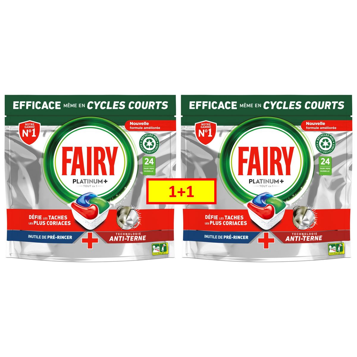 FAIRY Platinium + tablettes lave-vaisselle 66 tablettes