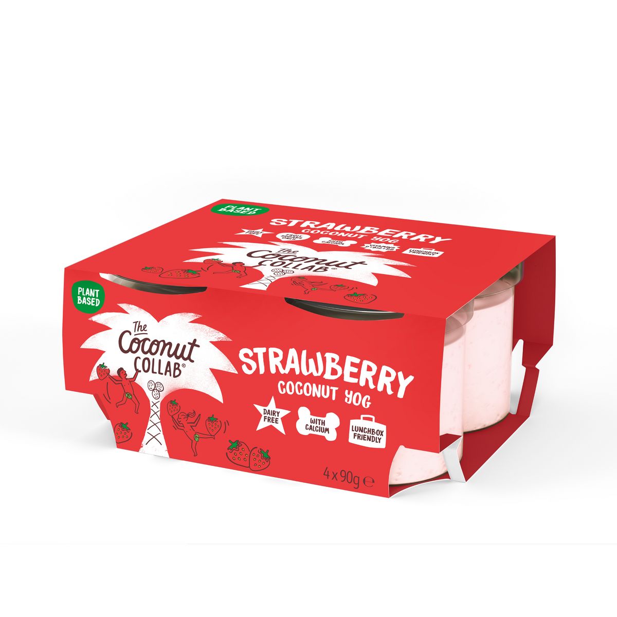 THE COCONUT COLLAB Dessert végétal aux fraises 4x90g