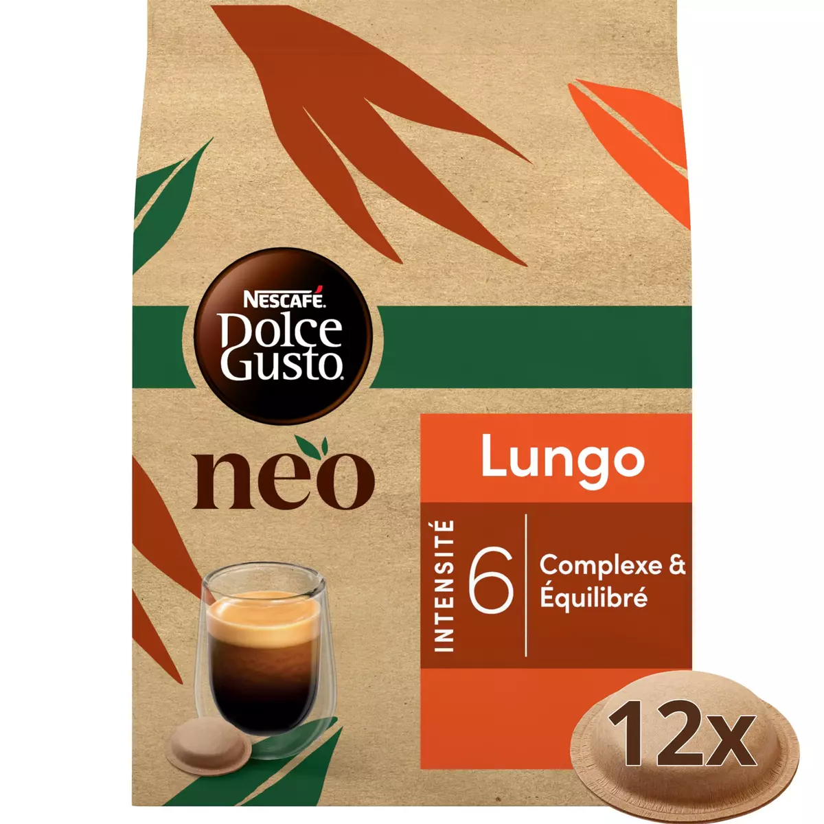 DOLCE GUSTO NEO Capsules de café Lungo intensité 6 compatibles Dolce Gusto  NEO 12 capsules 69.6g pas cher 