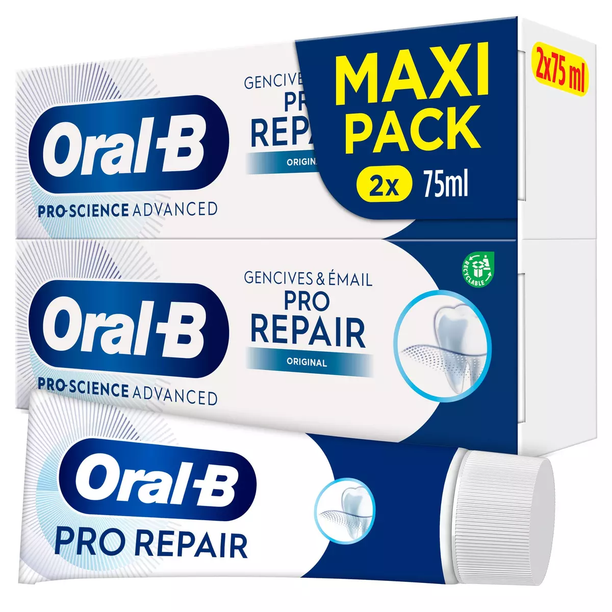 ORAL-B Dentifrice pro repair original 2x75ml