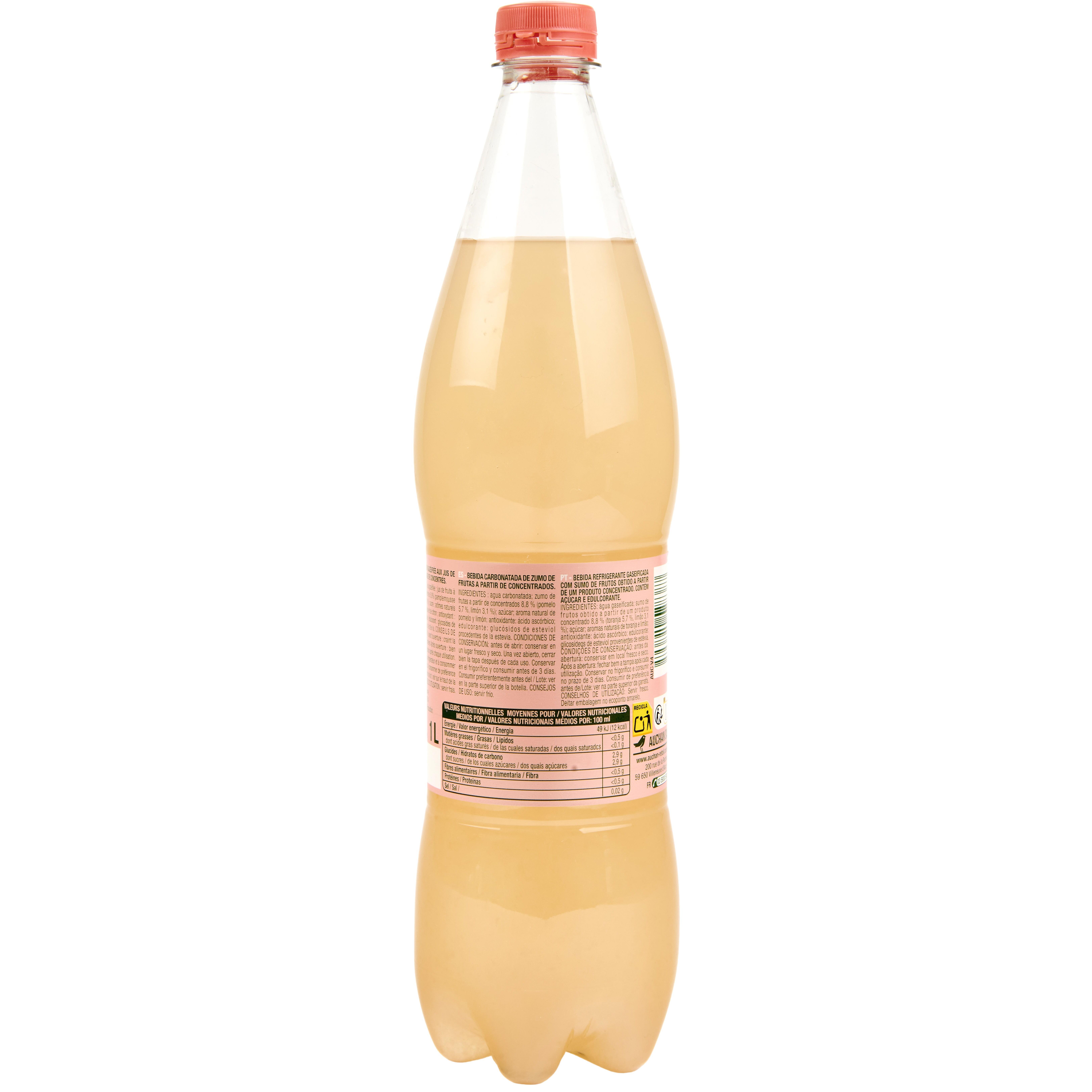 Voir la diapositive 2 : AUCHAN Boisson gazeuse aux agrumes 1l