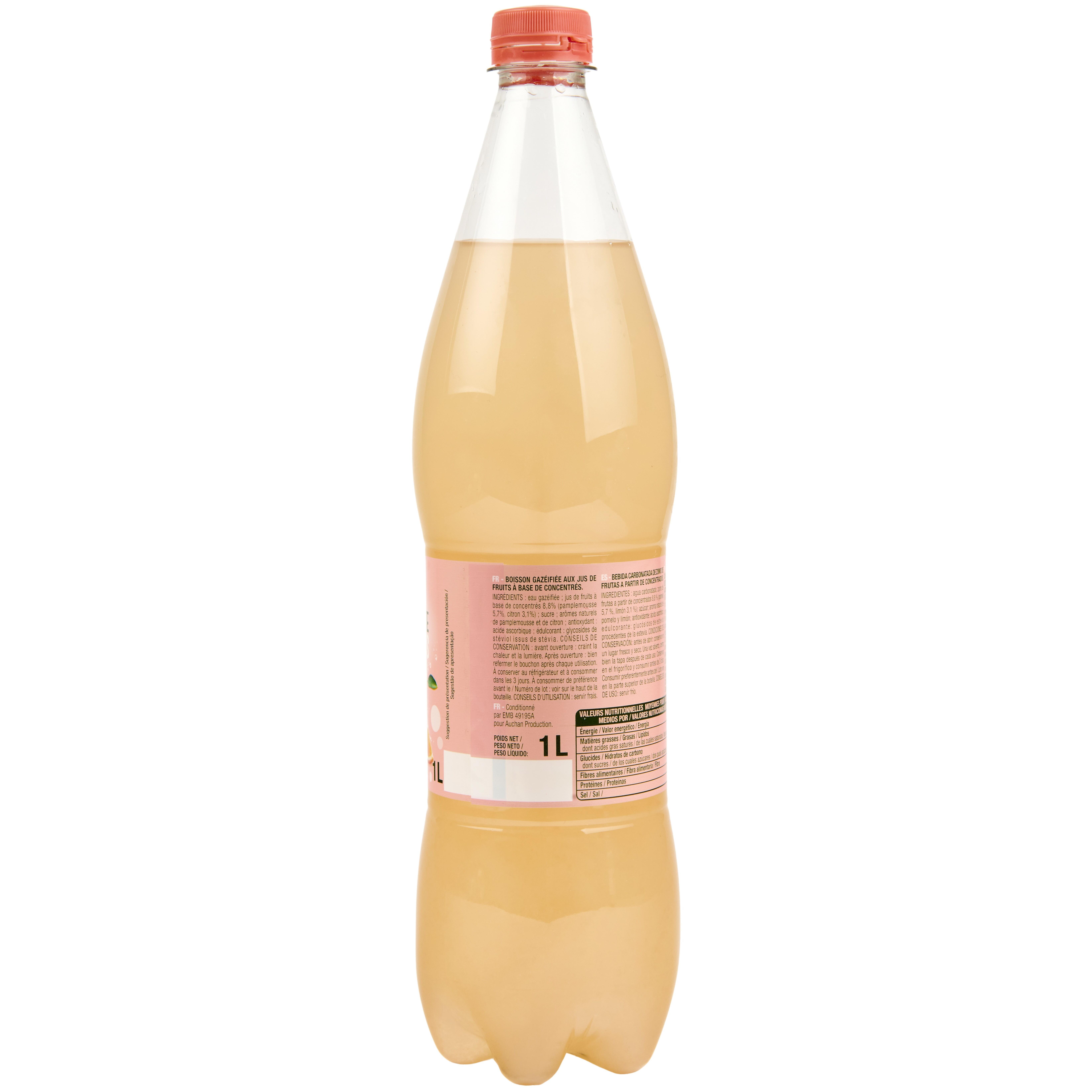 Voir la diapositive 3 : AUCHAN Boisson gazeuse aux agrumes 1l