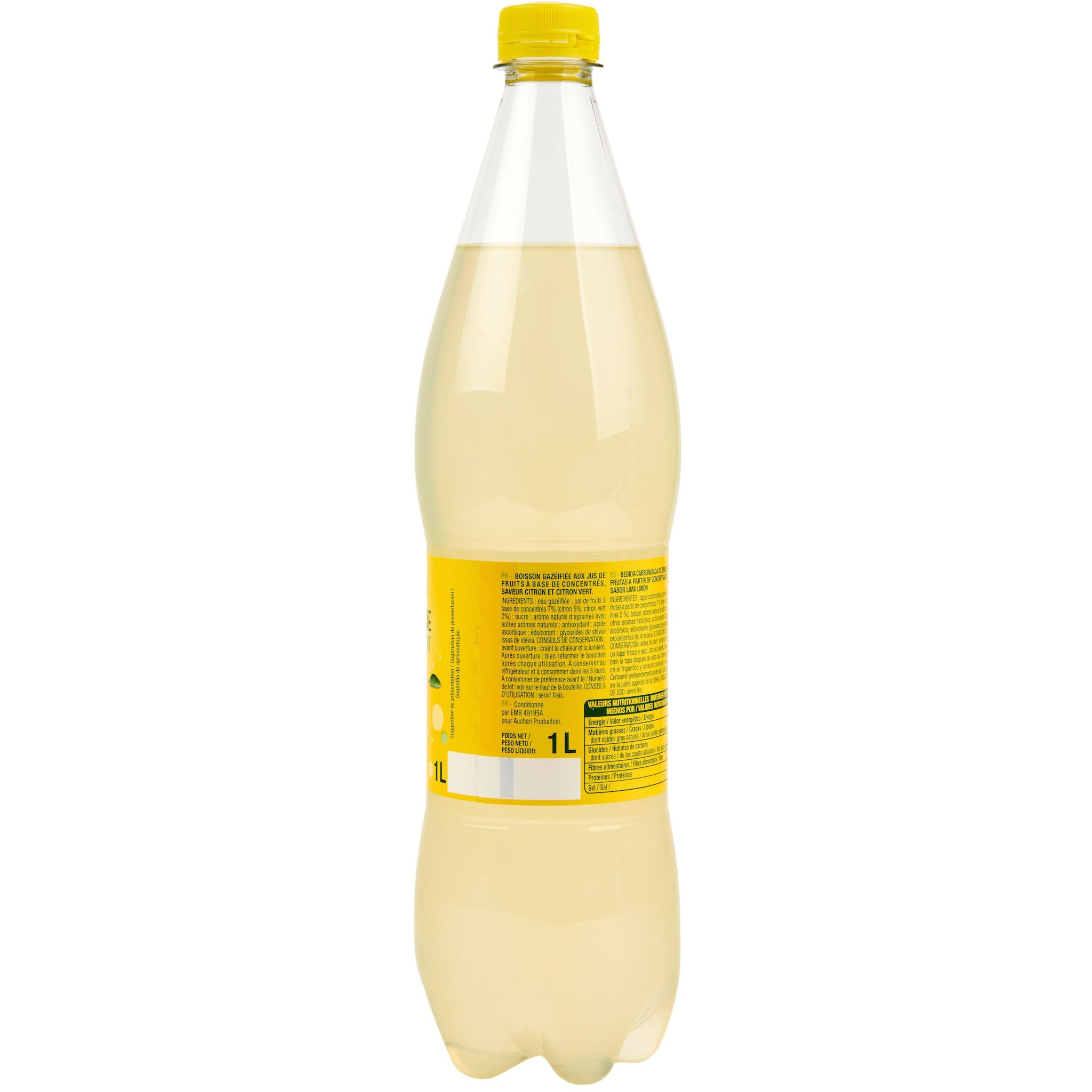 Voir la diapositive 3 : AUCHAN La pétillante citron citron vert 1l