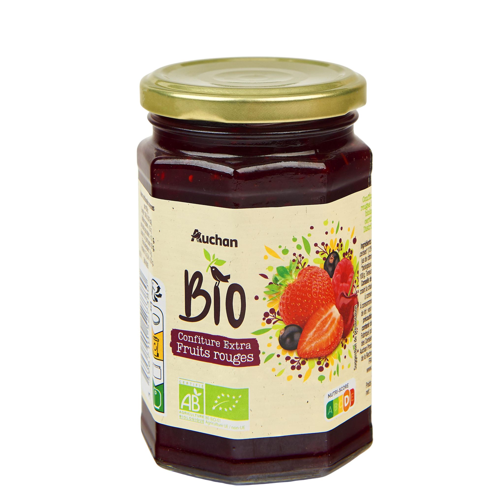 Voir la diapositive 2 : AUCHAN BIO Confiture extra fruits rouges 360g