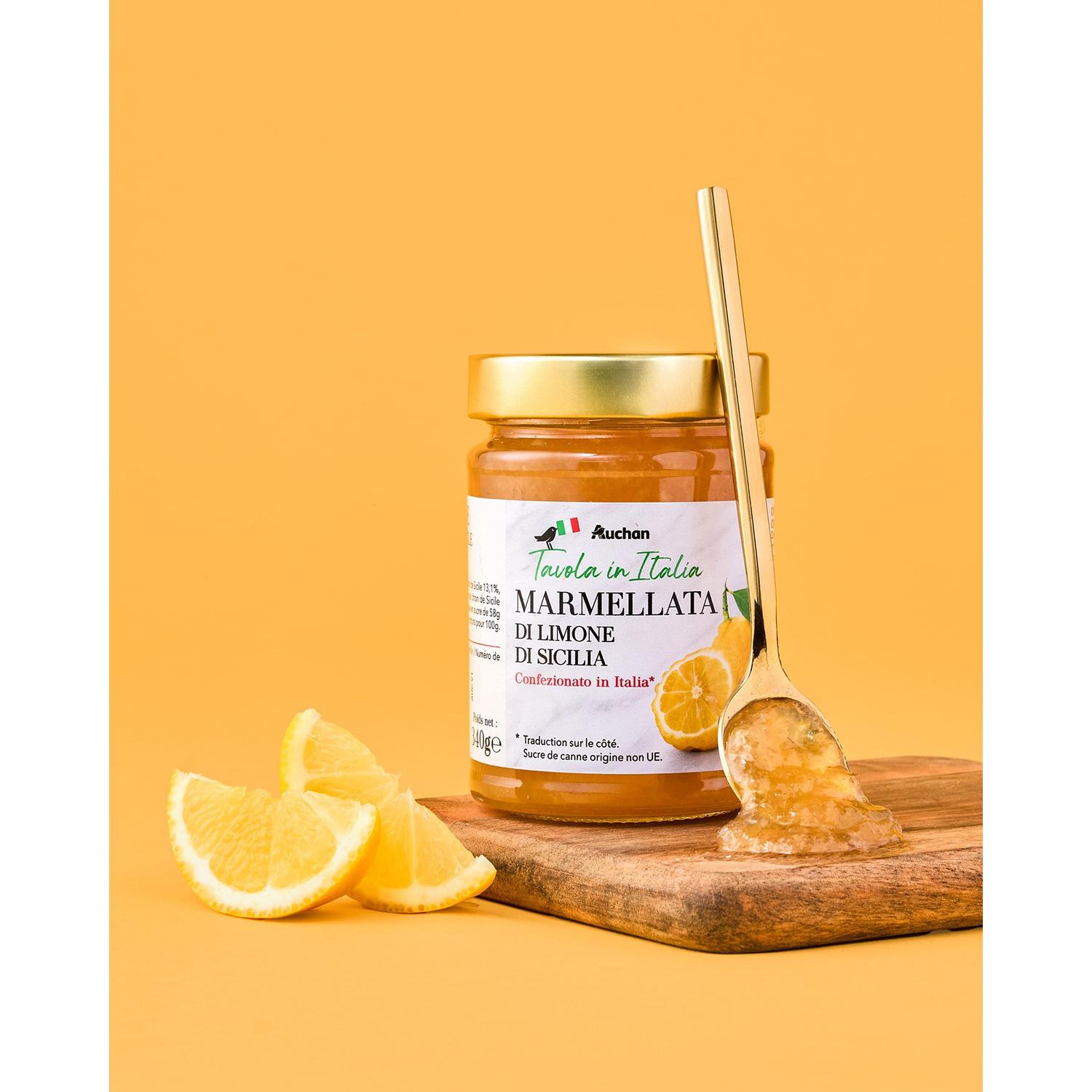 Voir la diapositive 3 : AUCHAN TAVOLA IN ITALIA Marmelade au citron de Sicile 340g